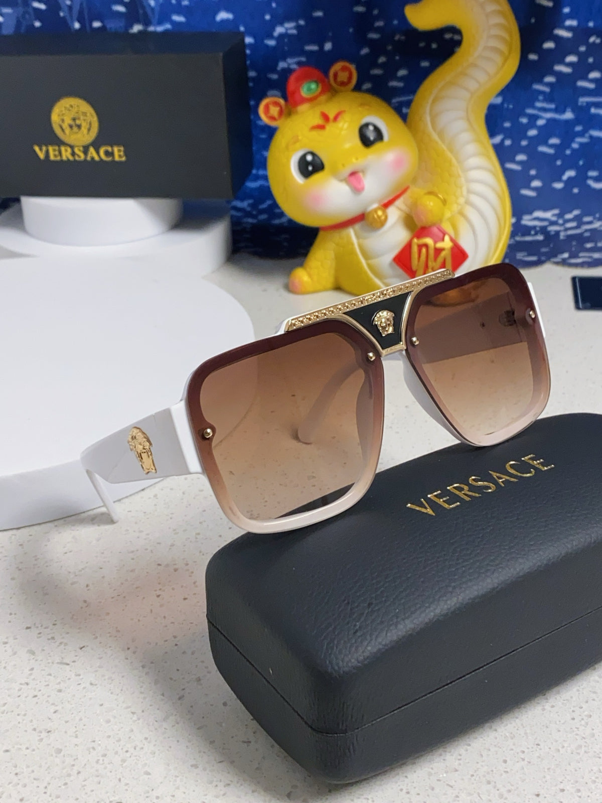 Versace Oversized Brown Lens Sunglasses for Men & Women - detail image 9