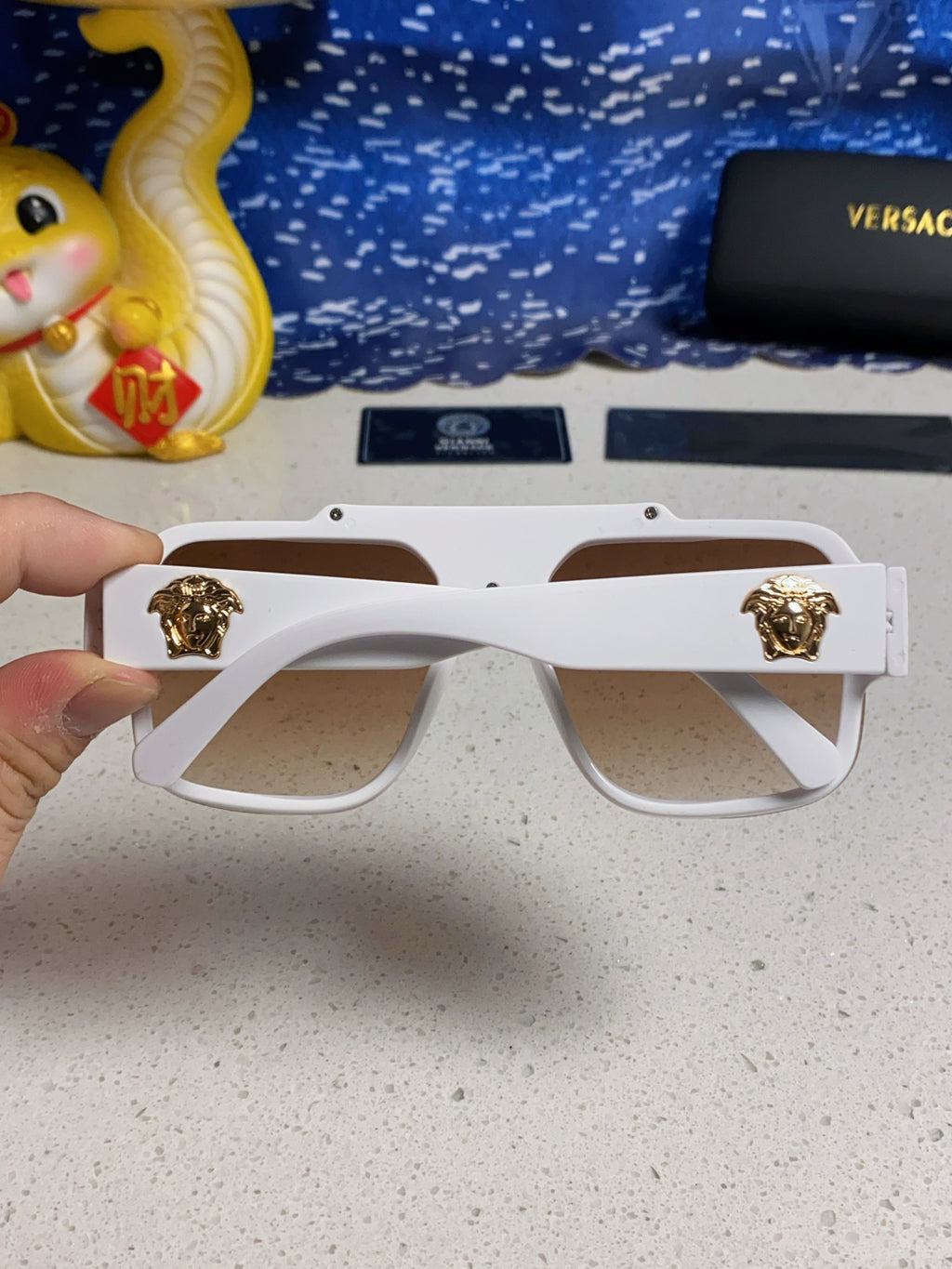 Versace Oversized Brown Lens Sunglasses for Men & Women - detail image 5