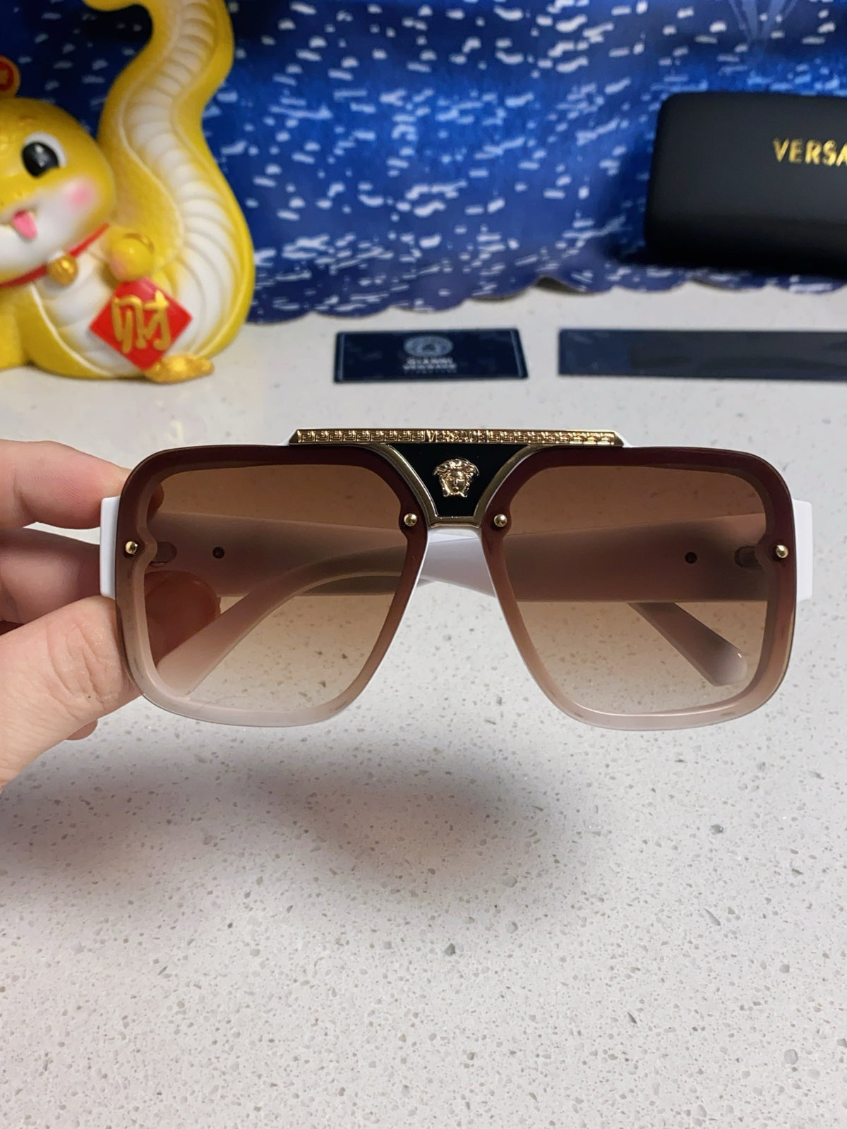 Versace Oversized Brown Lens Sunglasses for Men & Women - 358802 - detail image 4