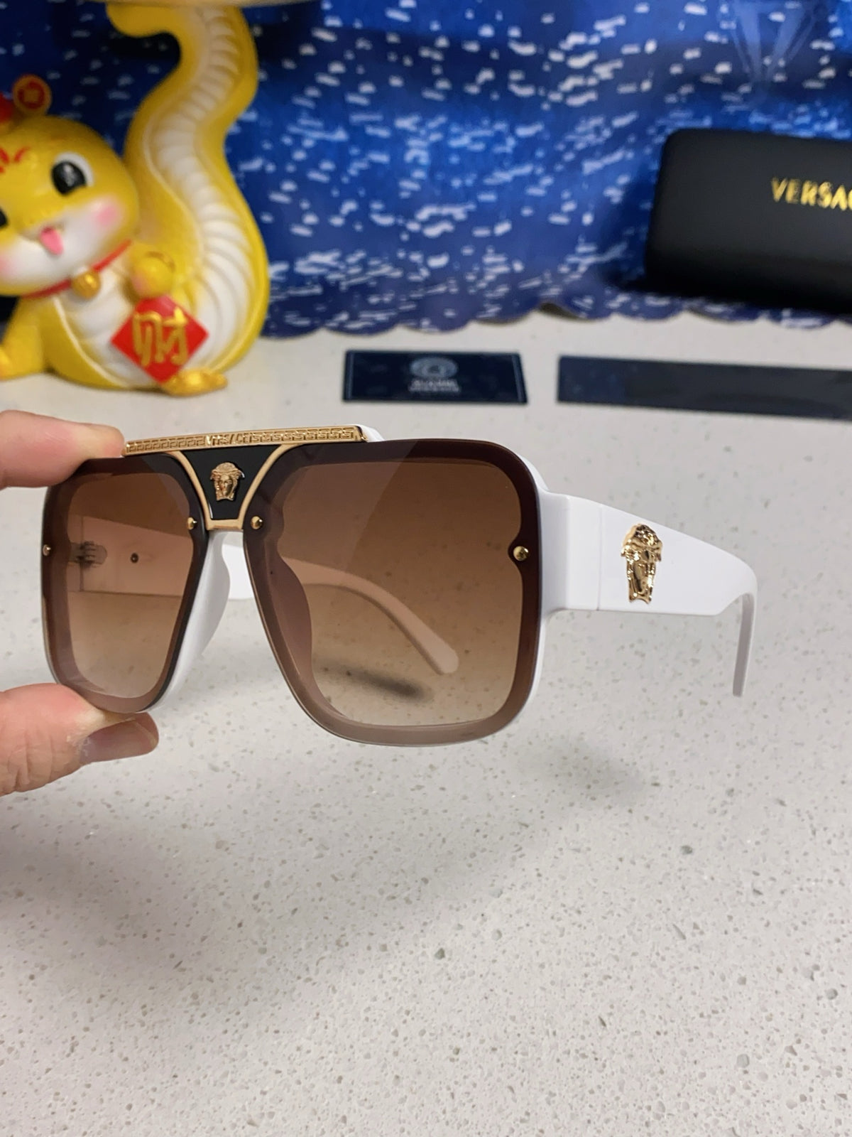 Versace Oversized Brown Lens Sunglasses for Men & Women - 358802 - detail image 6