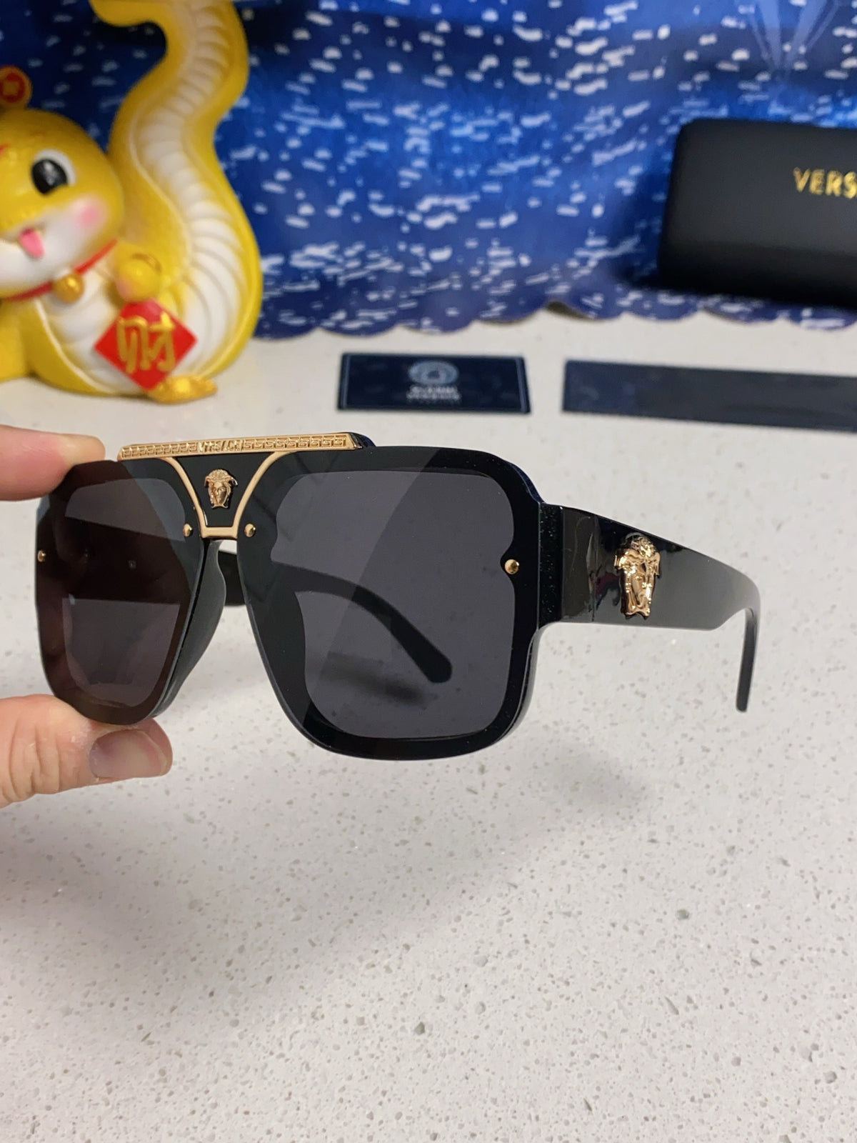 Versace Oversized Silver Lens Sunglasses for Men & Women - 358803 - detail image 6