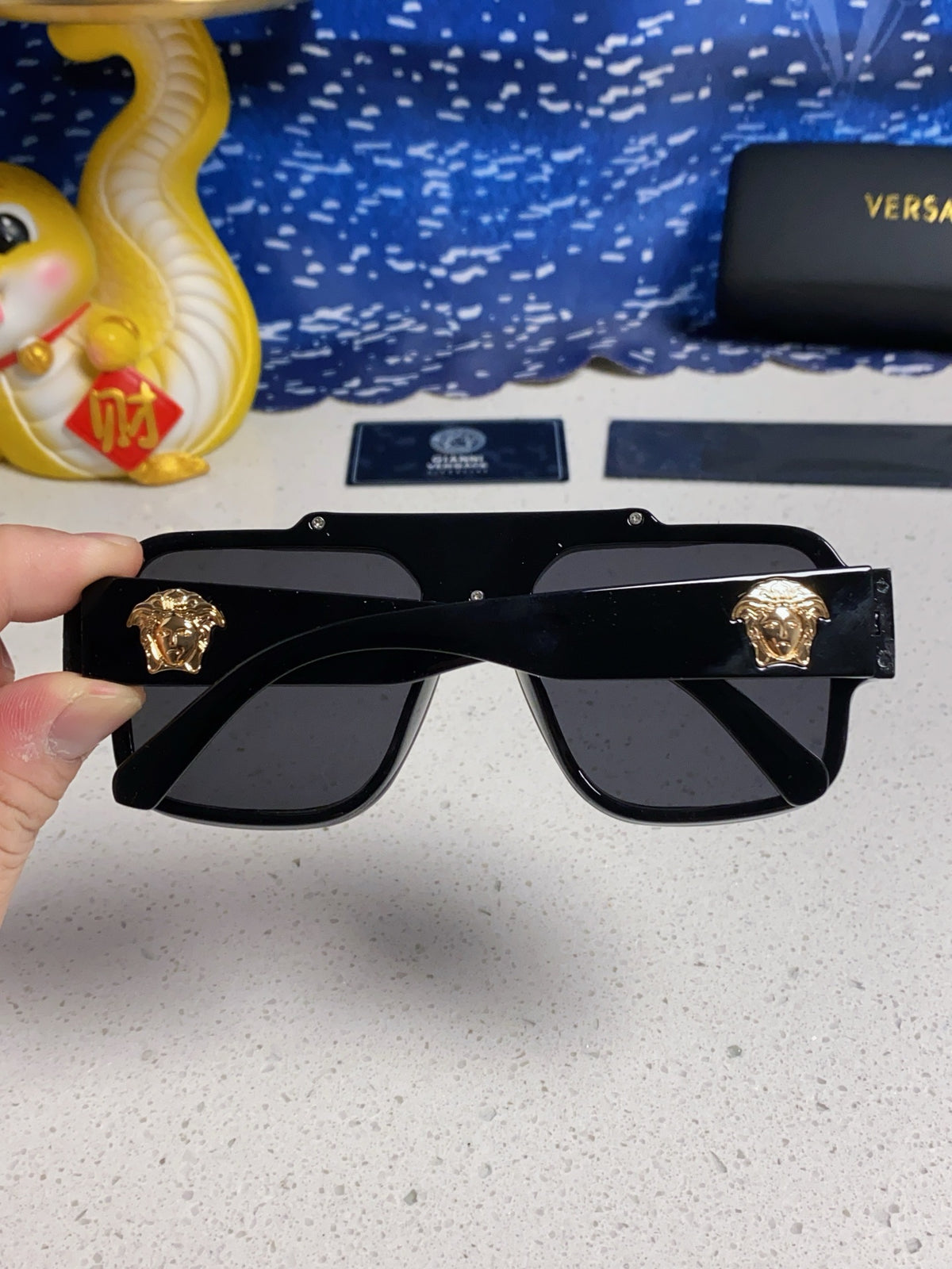 Versace Oversized Silver Lens Sunglasses for Men & Women - 487874 - detail image 5