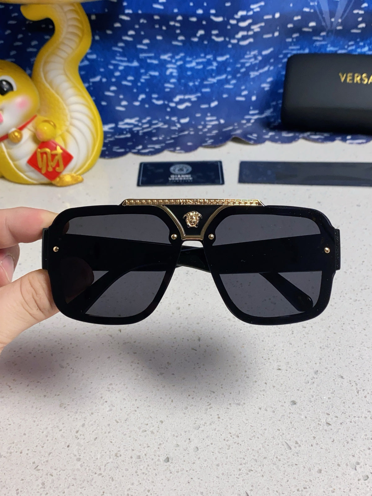 Versace Oversized Silver Lens Sunglasses for Men & Women - 358803 - detail image 4