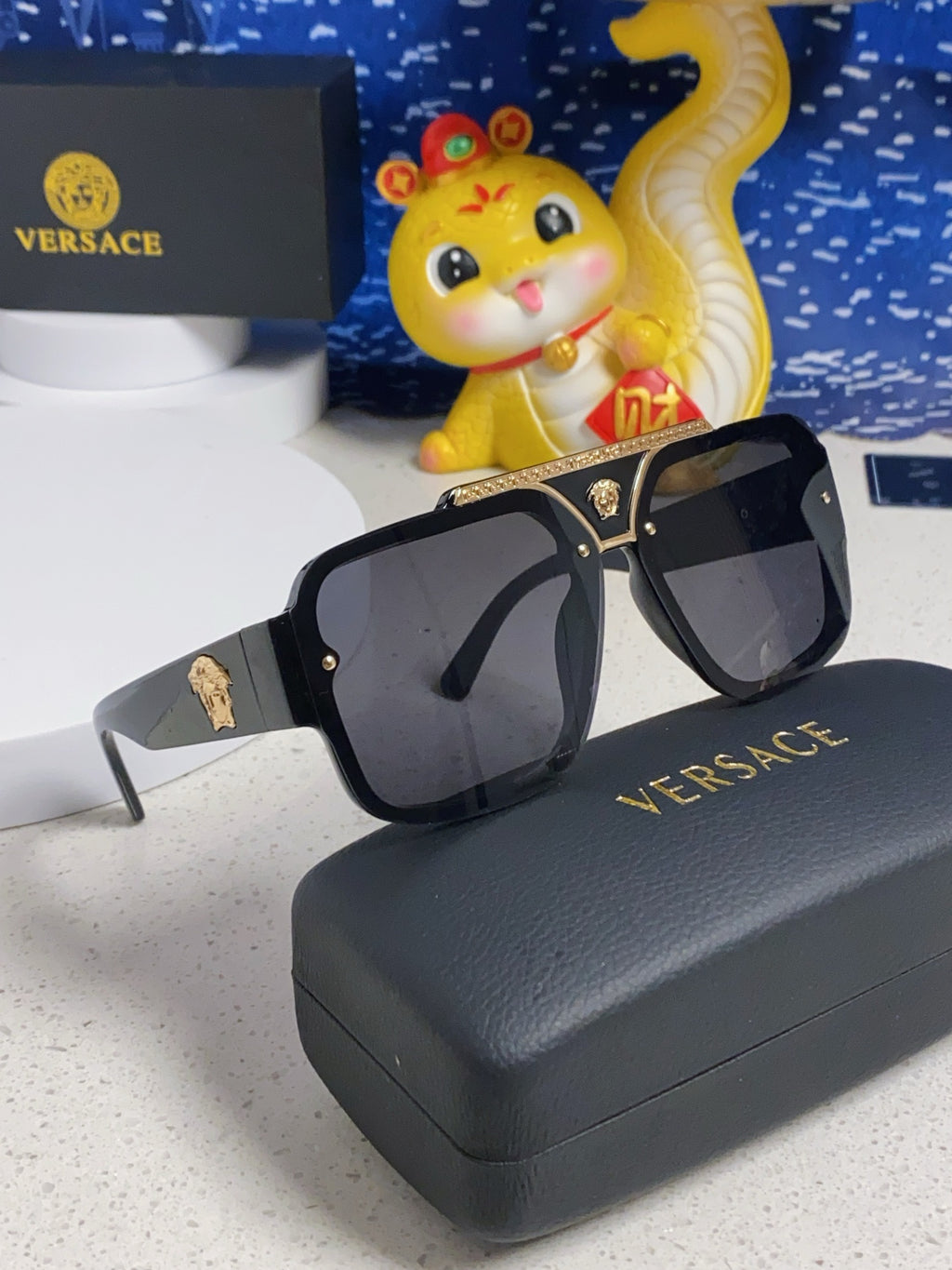 Versace Oversized Silver Lens Sunglasses for Men & Women - 358803 - detail image 9