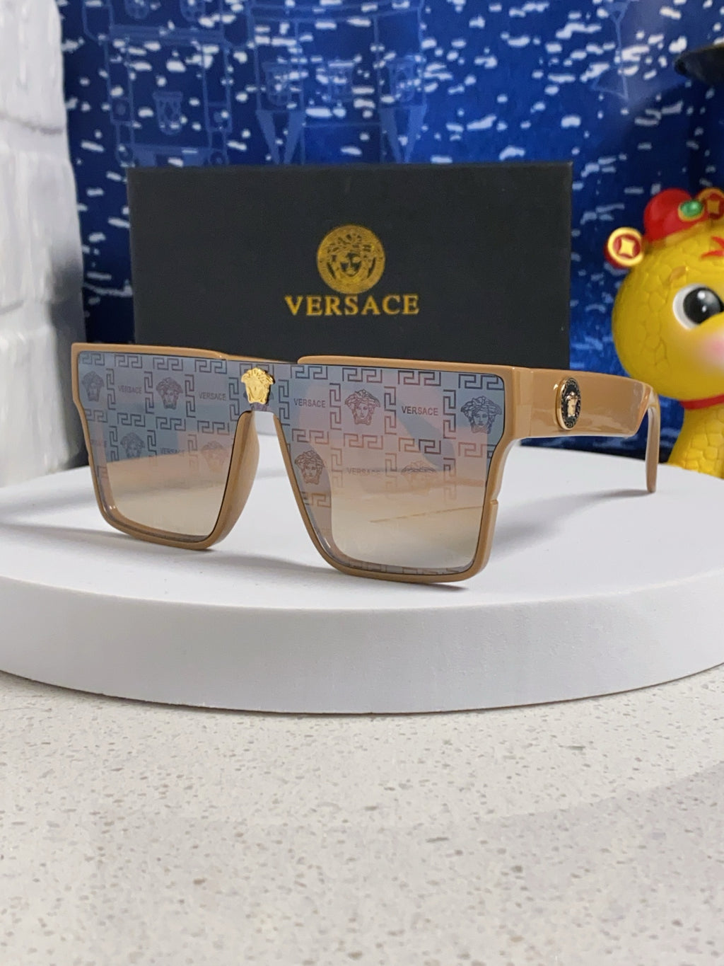 Versace Oversized Silver Lens Sunglasses for Men & Women - 358804