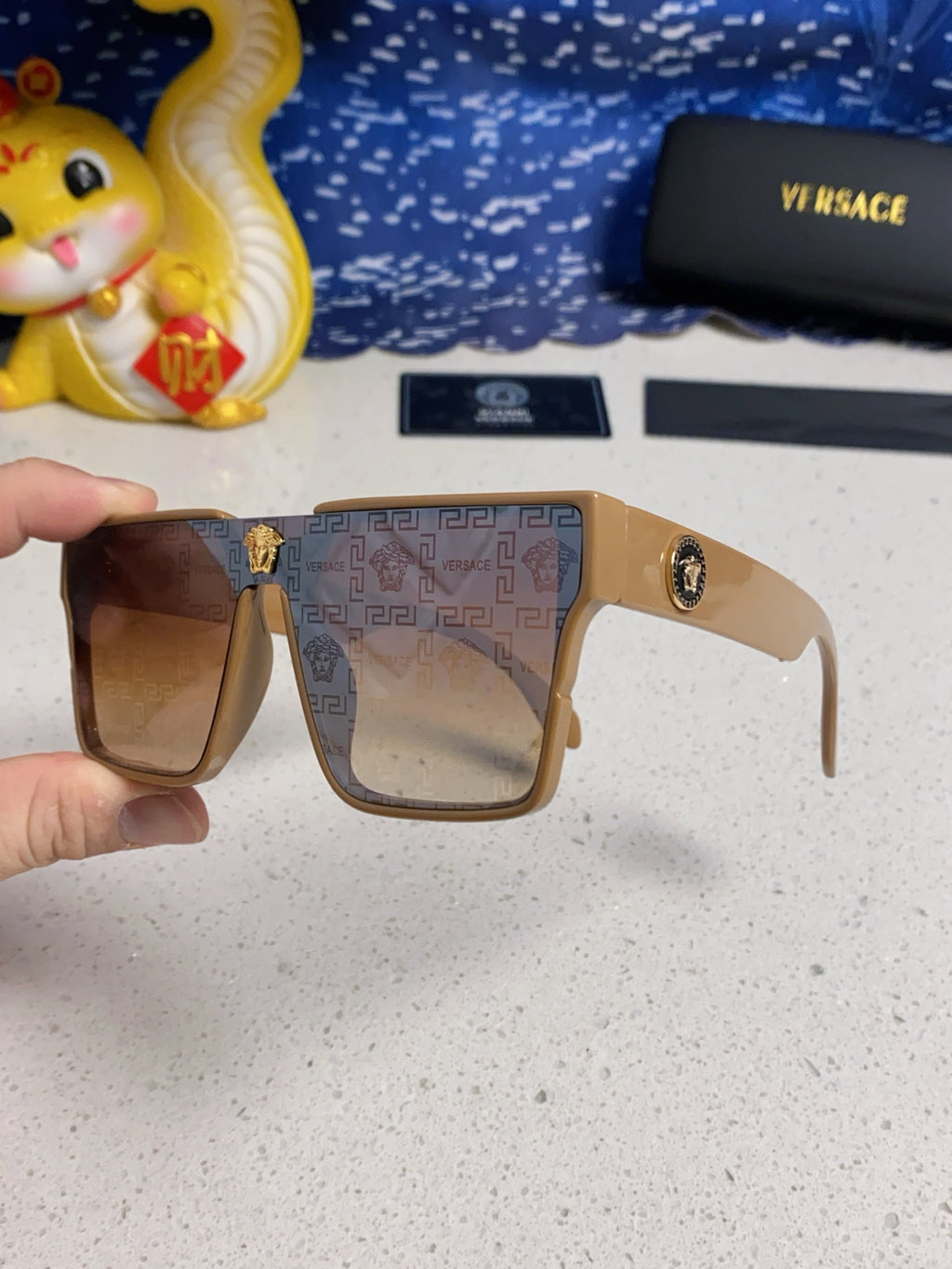 Versace Oversized Silver Lens Sunglasses for Men & Women - 358804 - detail image 6