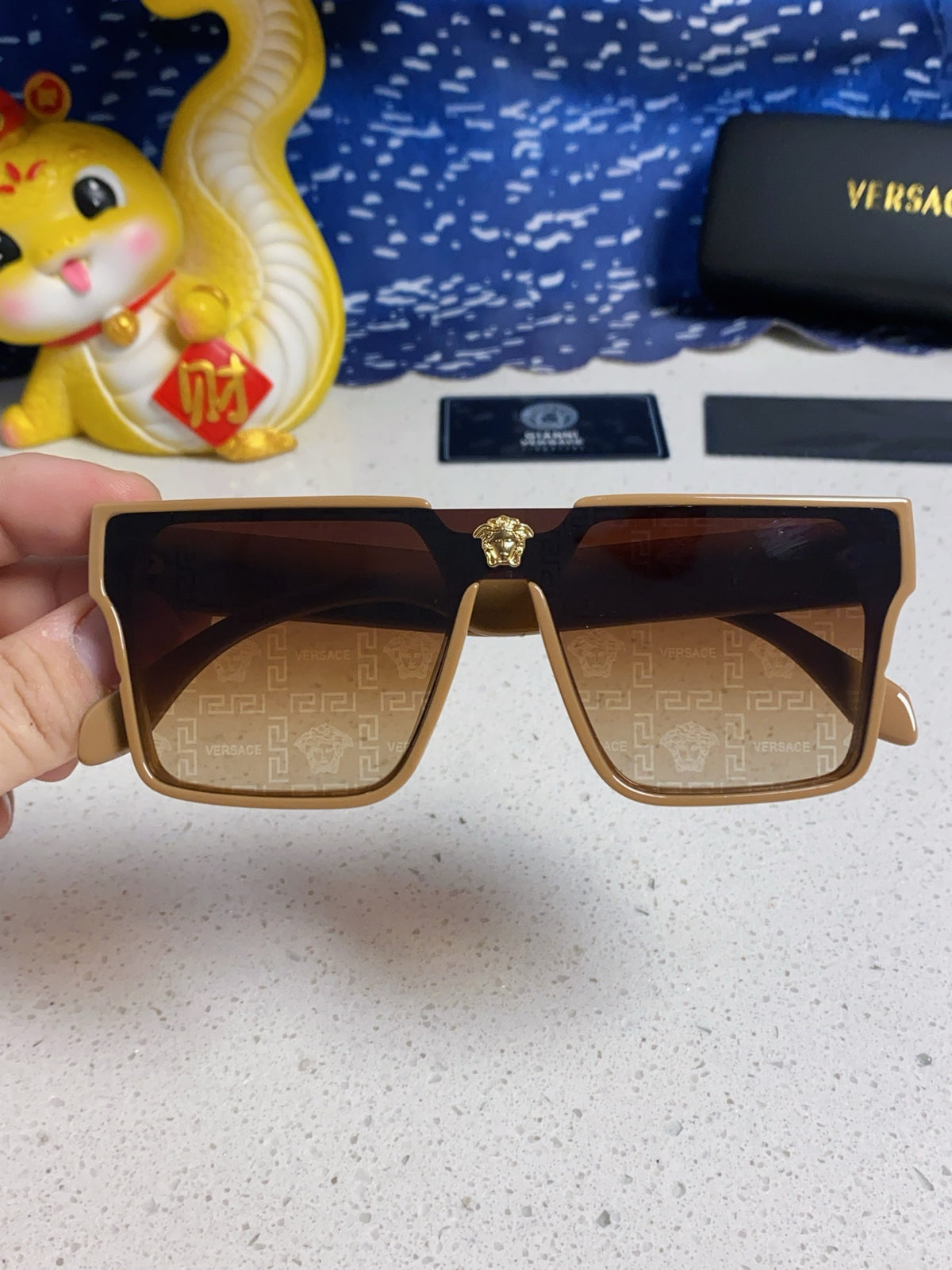 Versace Oversized Silver Lens Sunglasses for Men & Women - 358804 - detail image 4