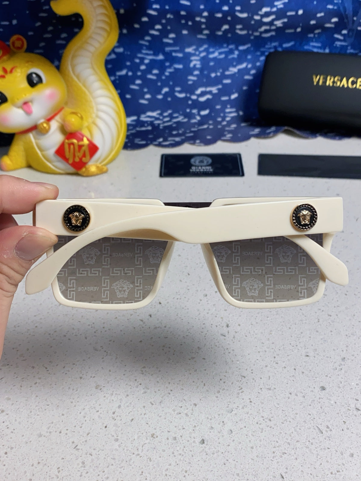 Versace Oversized Silver Lens Sunglasses for Men & Women - 487876 - detail image 5