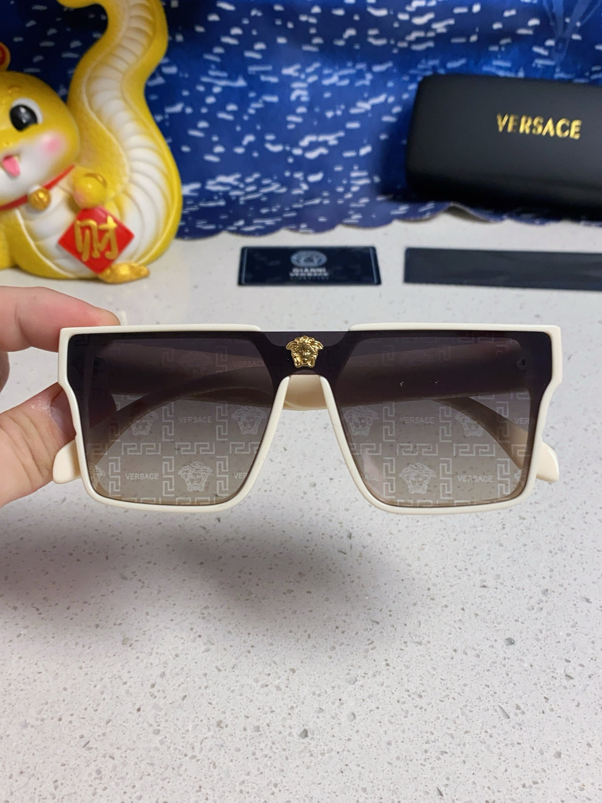 Versace Oversized Silver Lens Sunglasses for Men & Women - 487876 - detail image 4