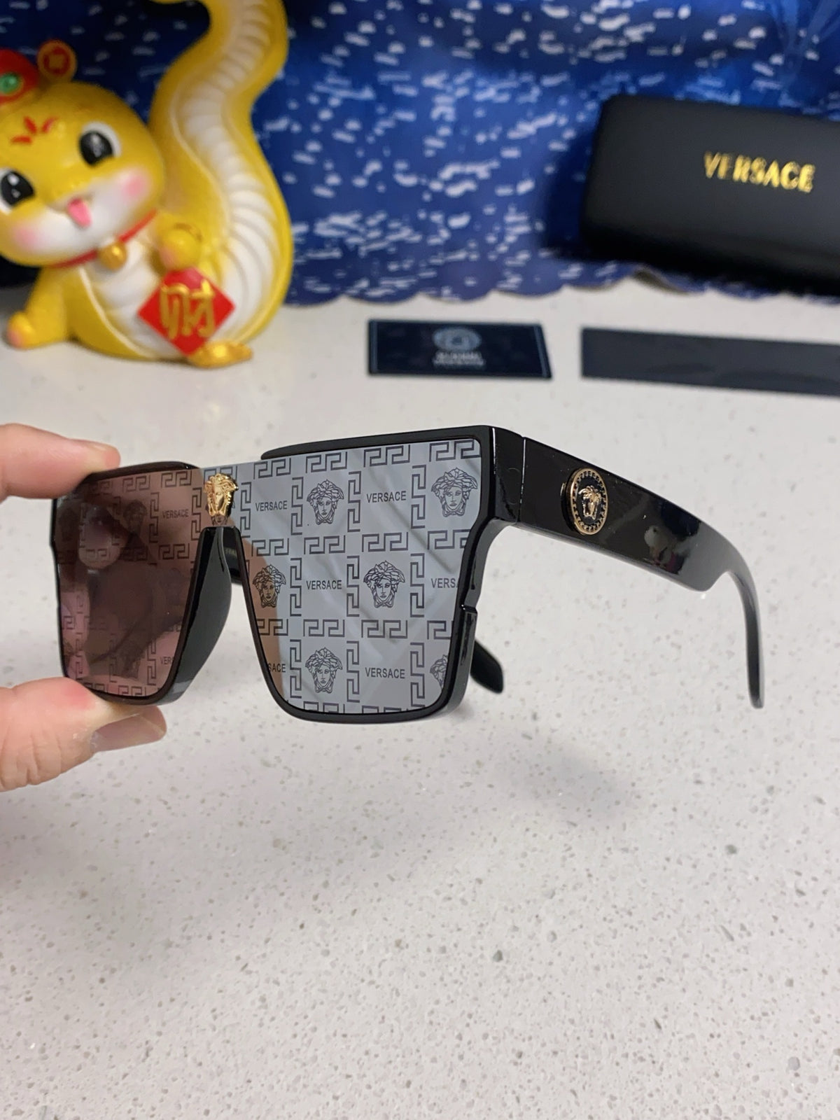 Versace Oversized Silver Lens Sunglasses for Men & Women - 487877 - detail image 6
