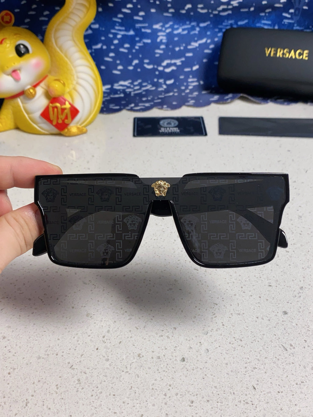 Versace Oversized Silver Lens Sunglasses for Men & Women - 358806 - detail image 4