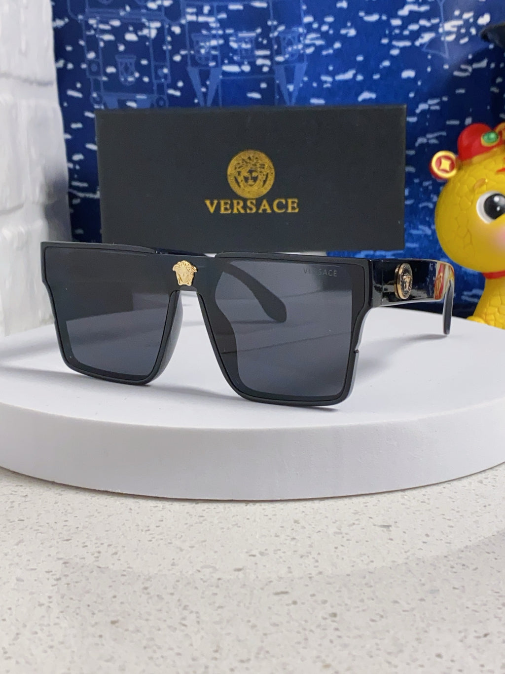 Versace Oversized Silver Lens Sunglasses for Men & Women - 358807