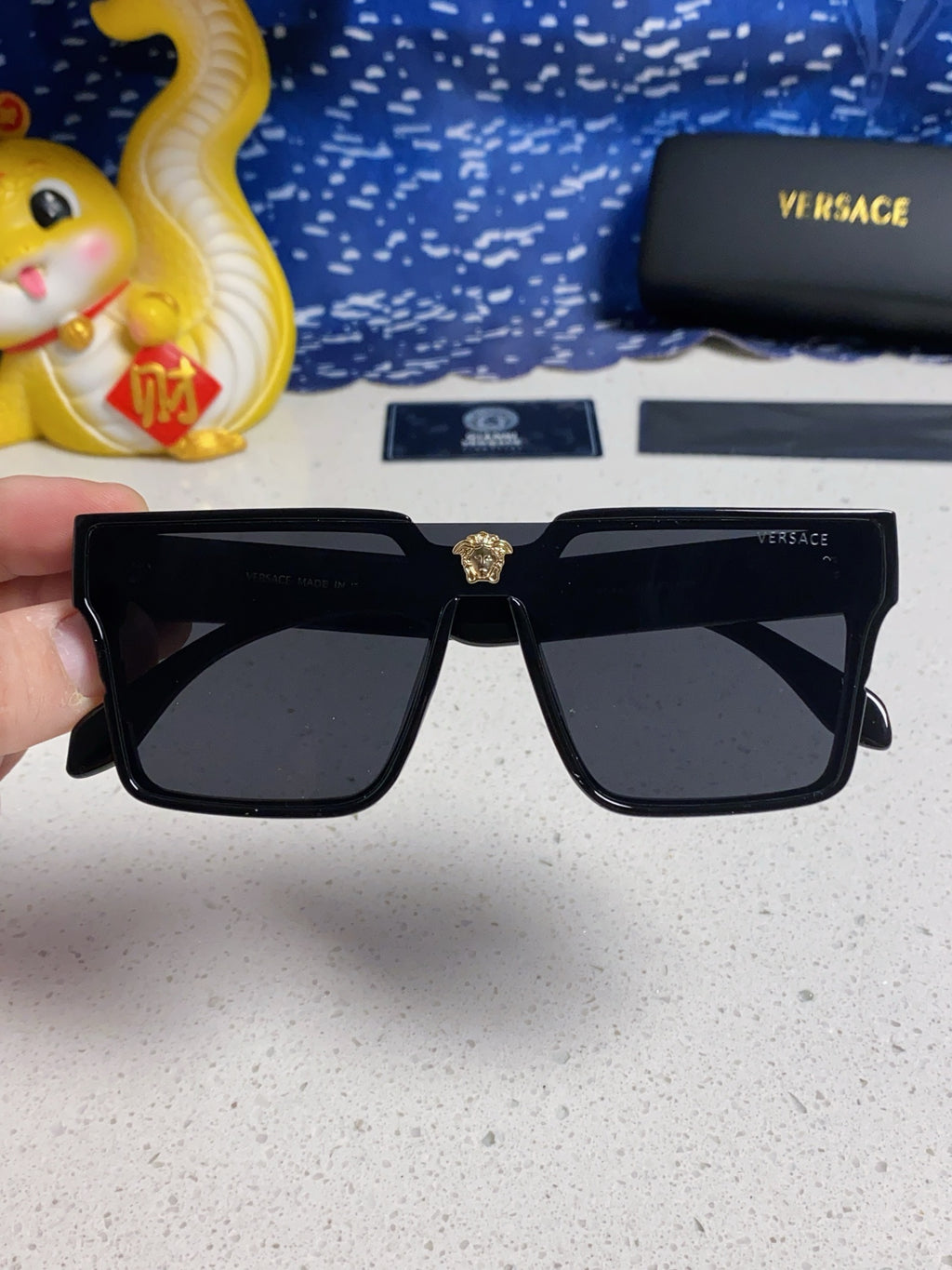 Versace Oversized Silver Lens Sunglasses for Men & Women - 358807 - detail image 4