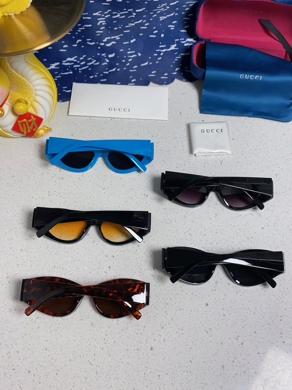 Gucci Cat-Eye Blue Lens Sunglasses for Men & Women - detail image 11