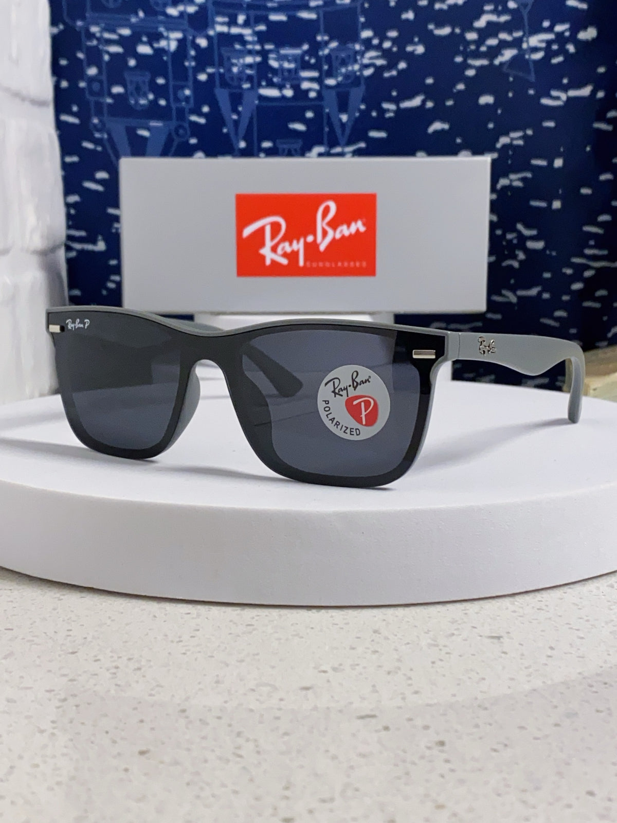 Ray-Ban RB4487 Polarized Acetate Square Silver Lens Sunglasses for Me - 372718