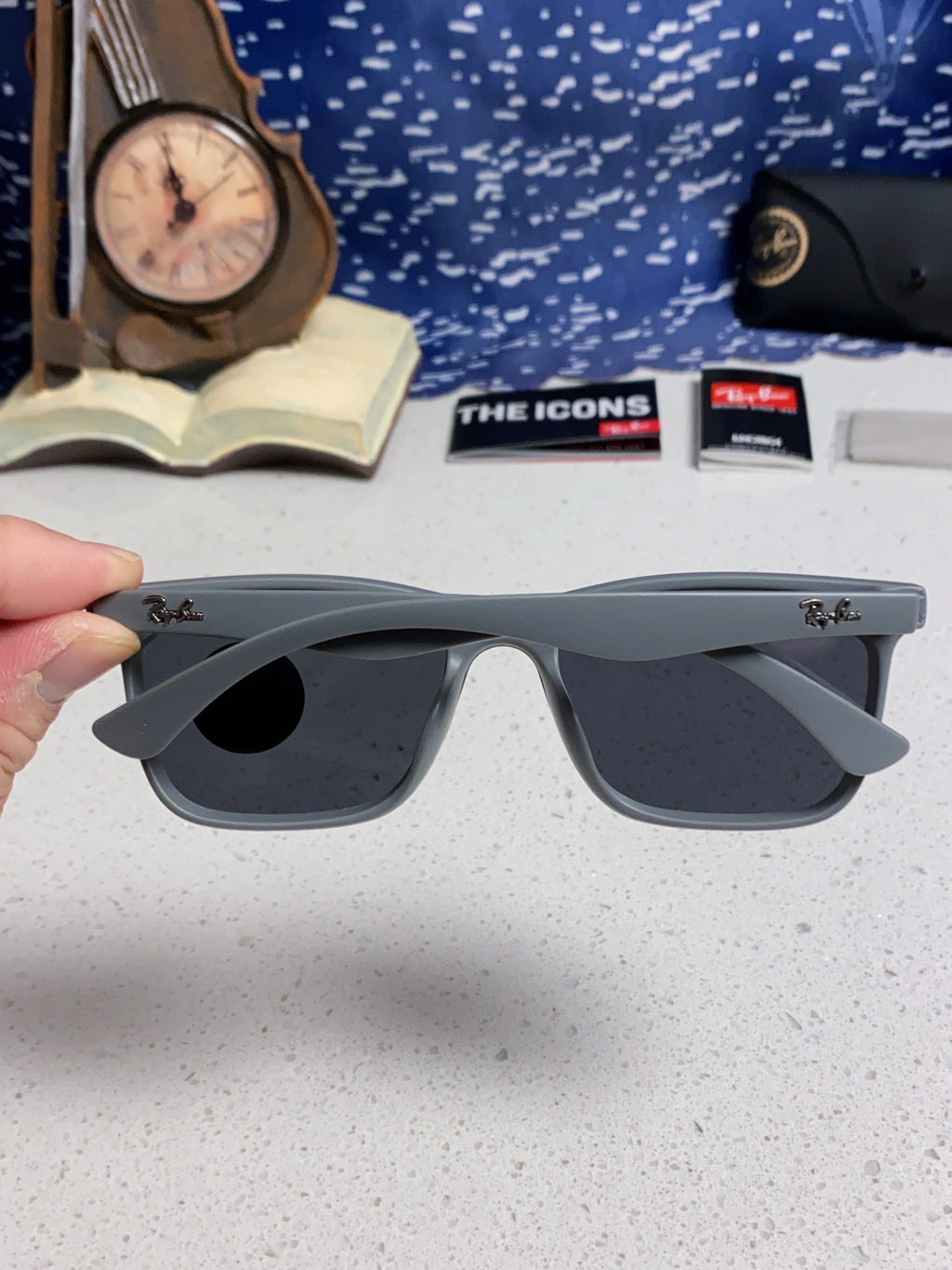 Ray-Ban RB4487 Polarized Acetate Square Silver Lens Sunglasses for Me - 372718 - detail image 5