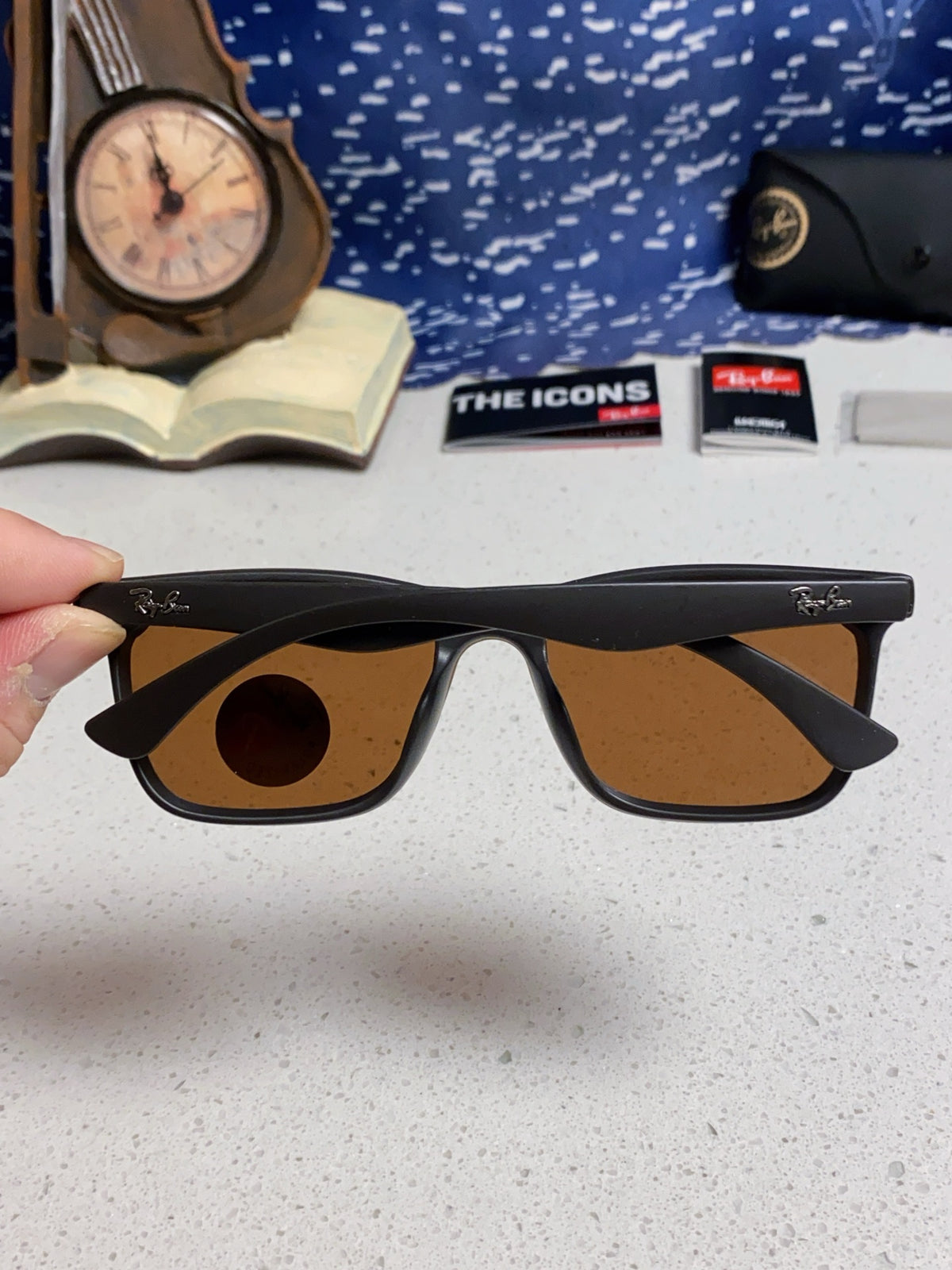 Ray-Ban RB4487 Polarized Acetate Square Brown Lens Sunglasses for Men & Women - detail image 5
