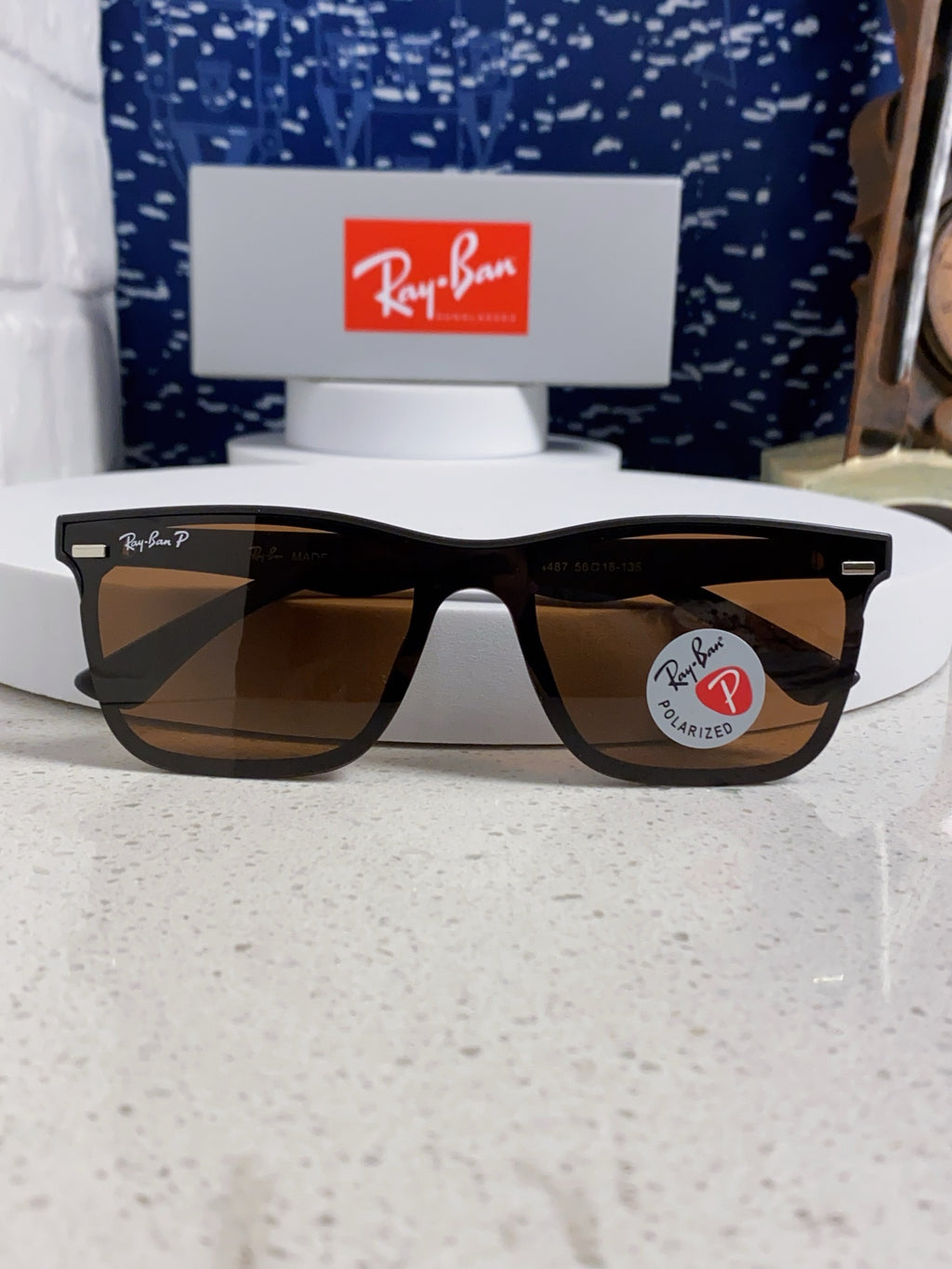 Ray-Ban RB4487 Polarized Acetate Square Brown Lens Sunglasses for Men & Women - detail image 9