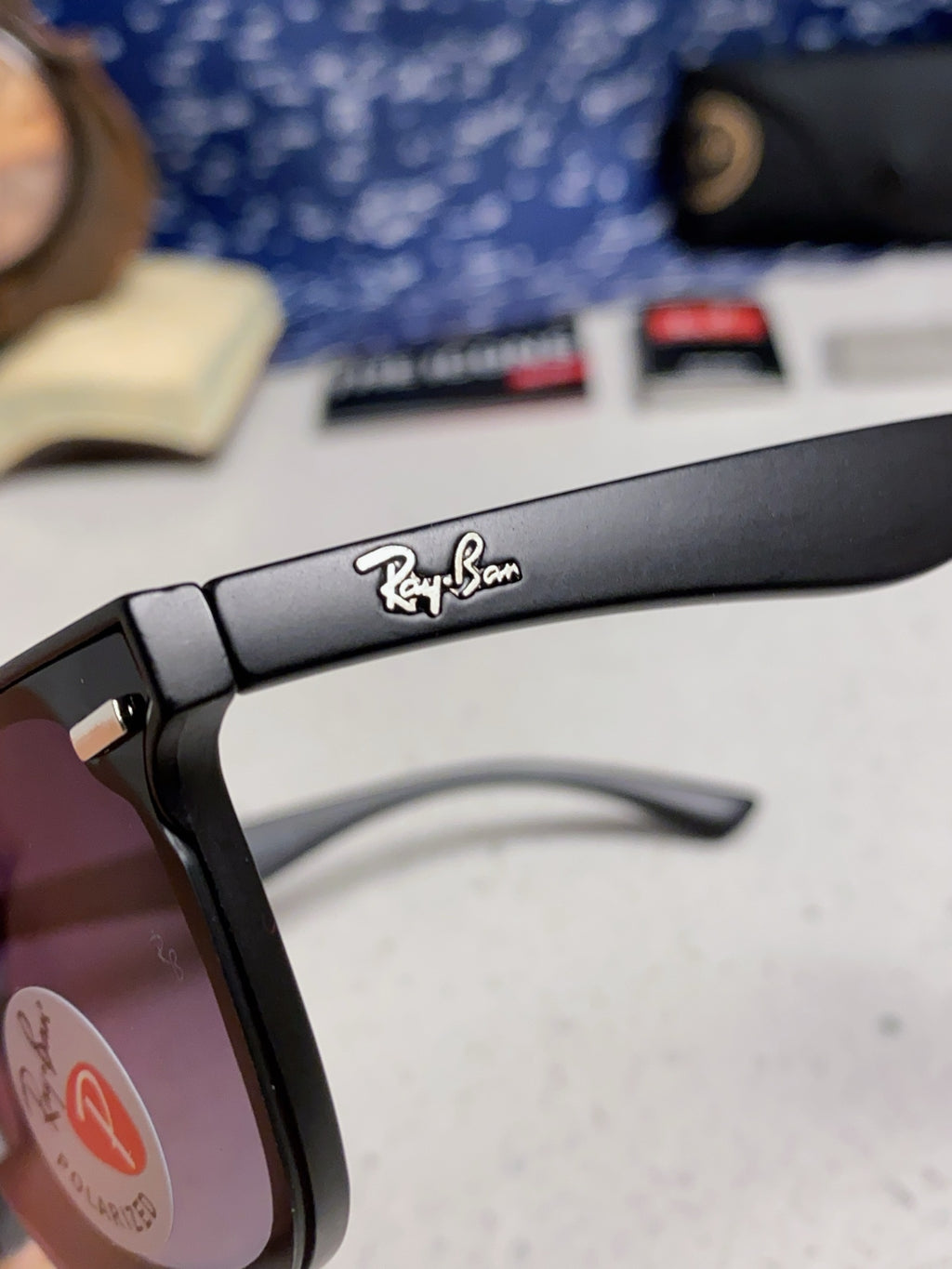 Ray-Ban RB4487 Polarized Acetate Square Silver Lens Sunglasses for Me - 372720 - detail image 7