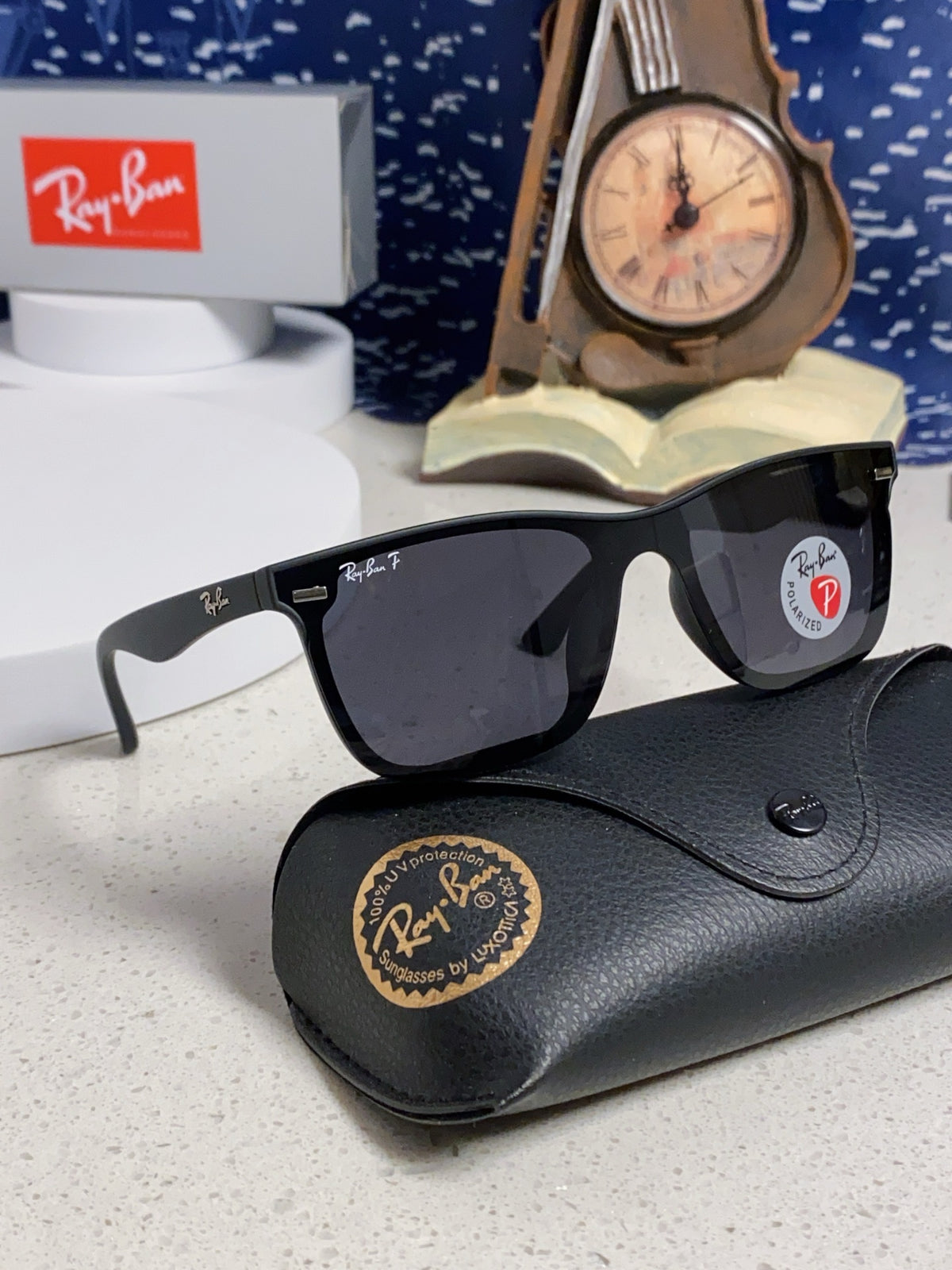Ray-Ban RB4487 Polarized Acetate Square Silver Lens Sunglasses for Me - 372721 - detail image 10