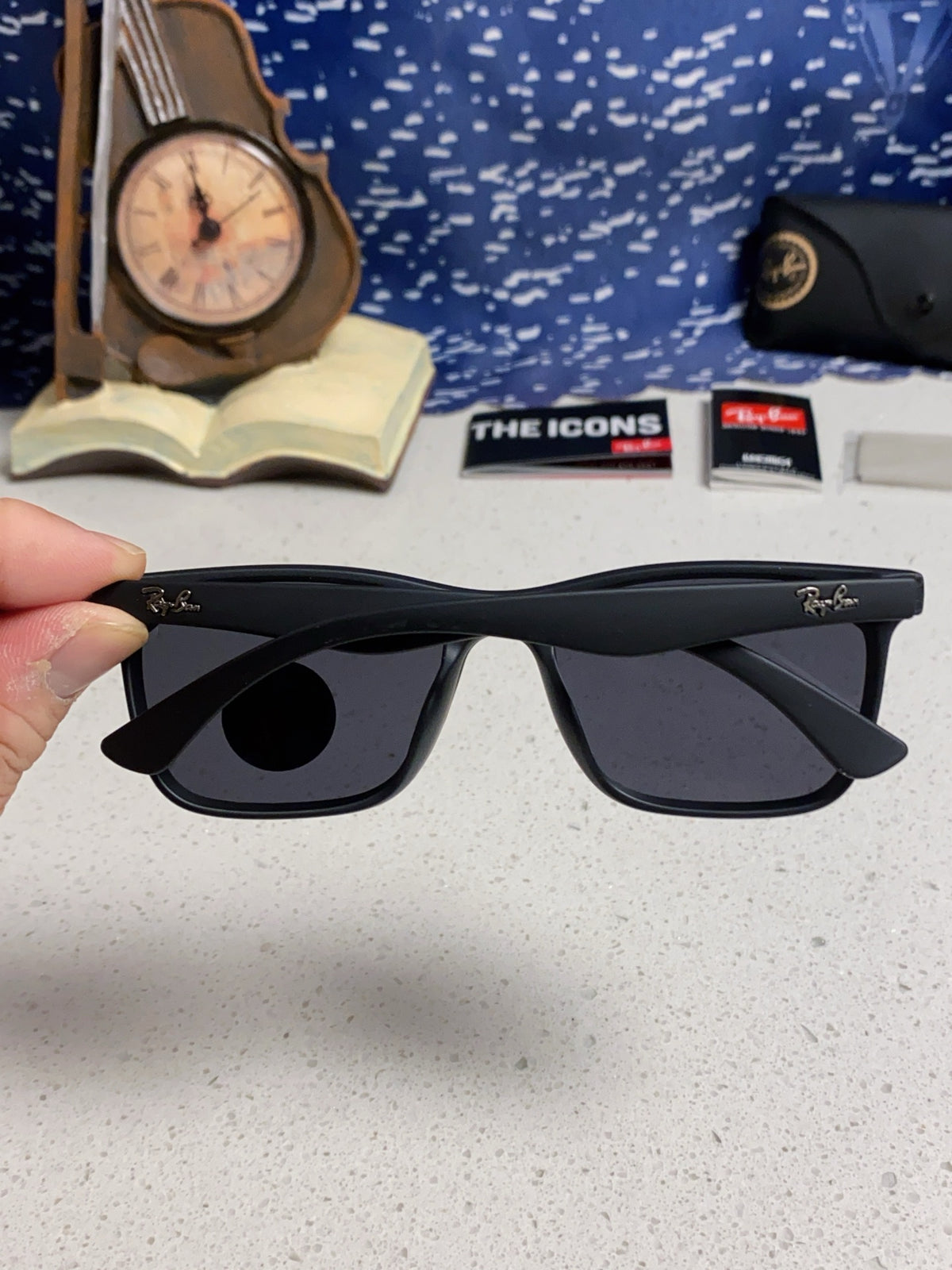 Ray-Ban RB4487 Polarized Acetate Square Silver Lens Sunglasses for Me - 372721 - detail image 5