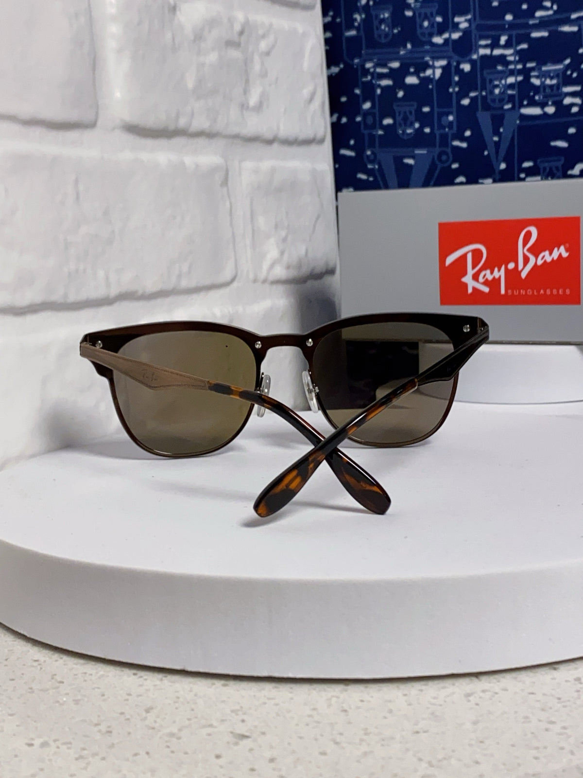 Ray-Ban RB3576 Lightweight Rimless Blue Lens Sunglasses for Men & Wom - 466509 - detail image 3