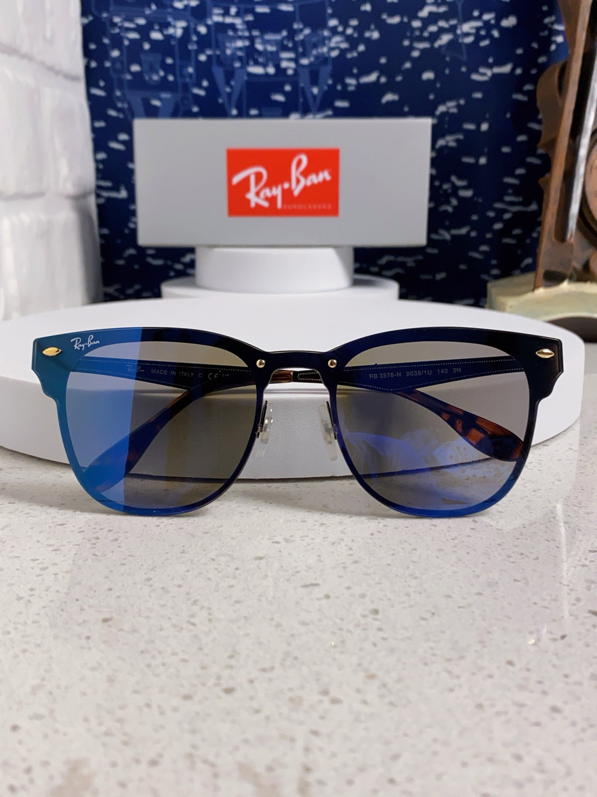 Ray-Ban RB3576 Lightweight Rimless Blue Lens Sunglasses for Men & Wom - 466509 - detail image 9