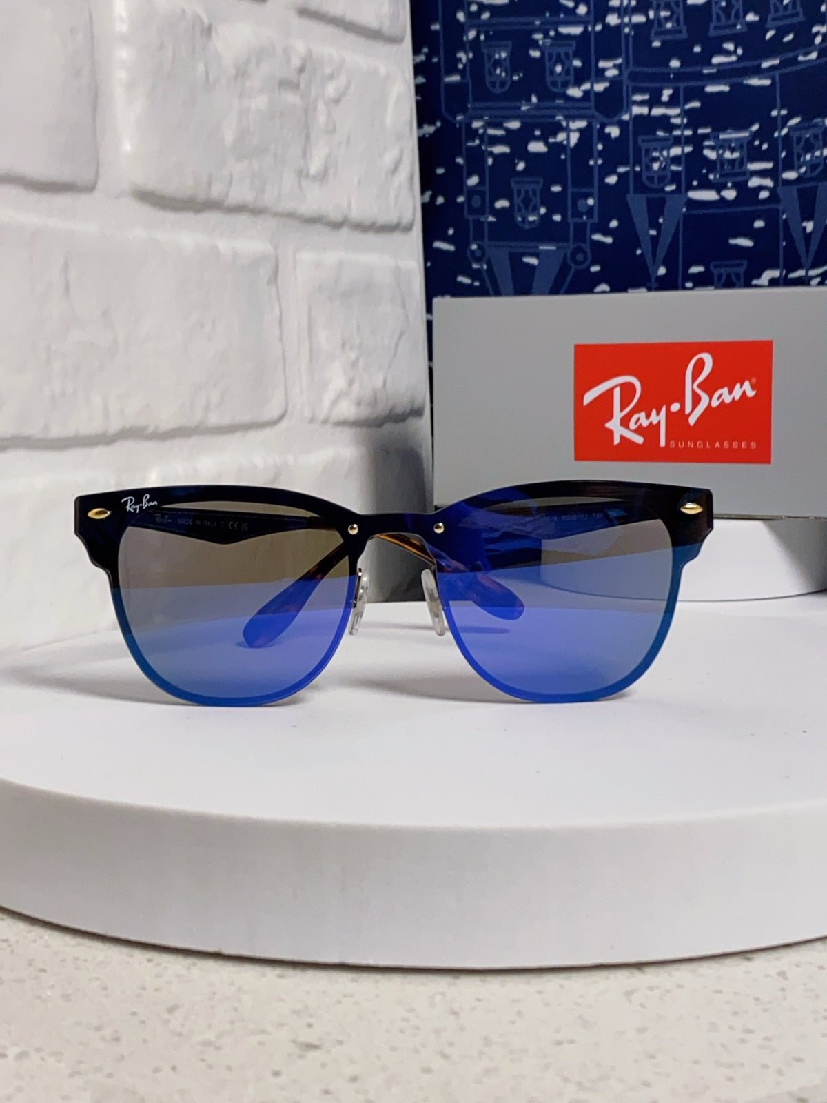 Ray-Ban RB3576 Lightweight Rimless Blue Lens Sunglasses for Men & Wom - 466509 - detail image 2