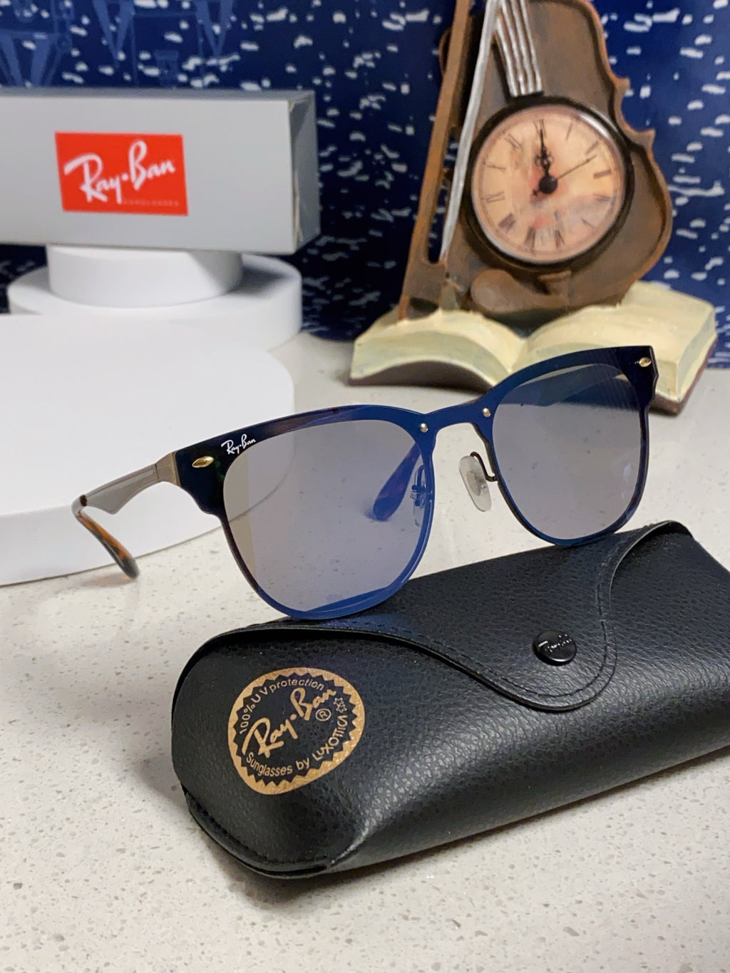 Ray-Ban RB3576 Lightweight Rimless Blue Lens Sunglasses for Men & Wom - 466509 - detail image 10