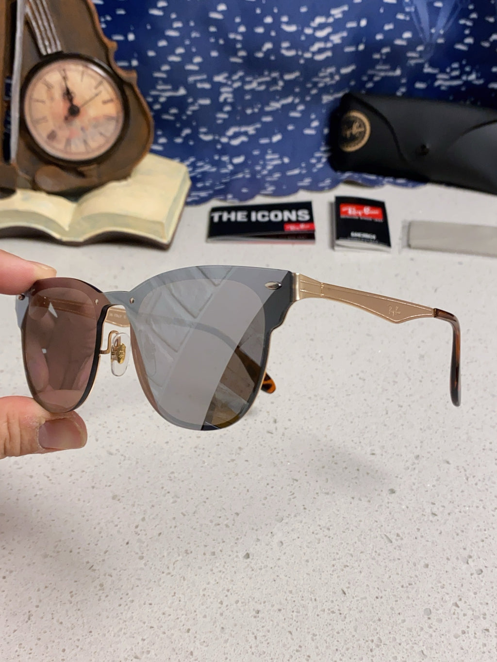 Ray-Ban RB3576 Lightweight Rimless Silver Lens Sunglasses for Men & W - 466508 - detail image 6