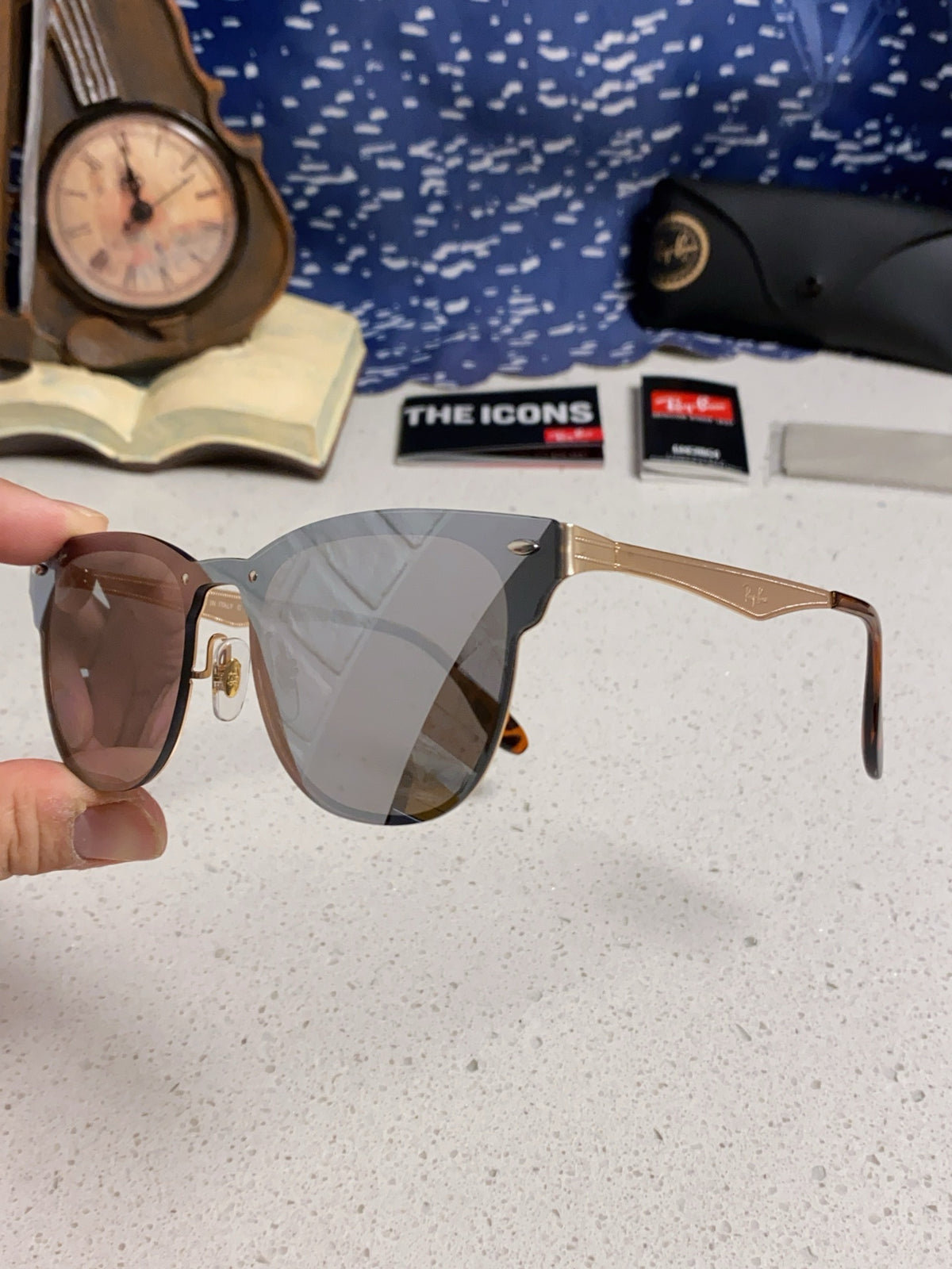 Ray-Ban RB3576 Lightweight Rimless Silver Lens Sunglasses for Men & W - 466508 - detail image 6