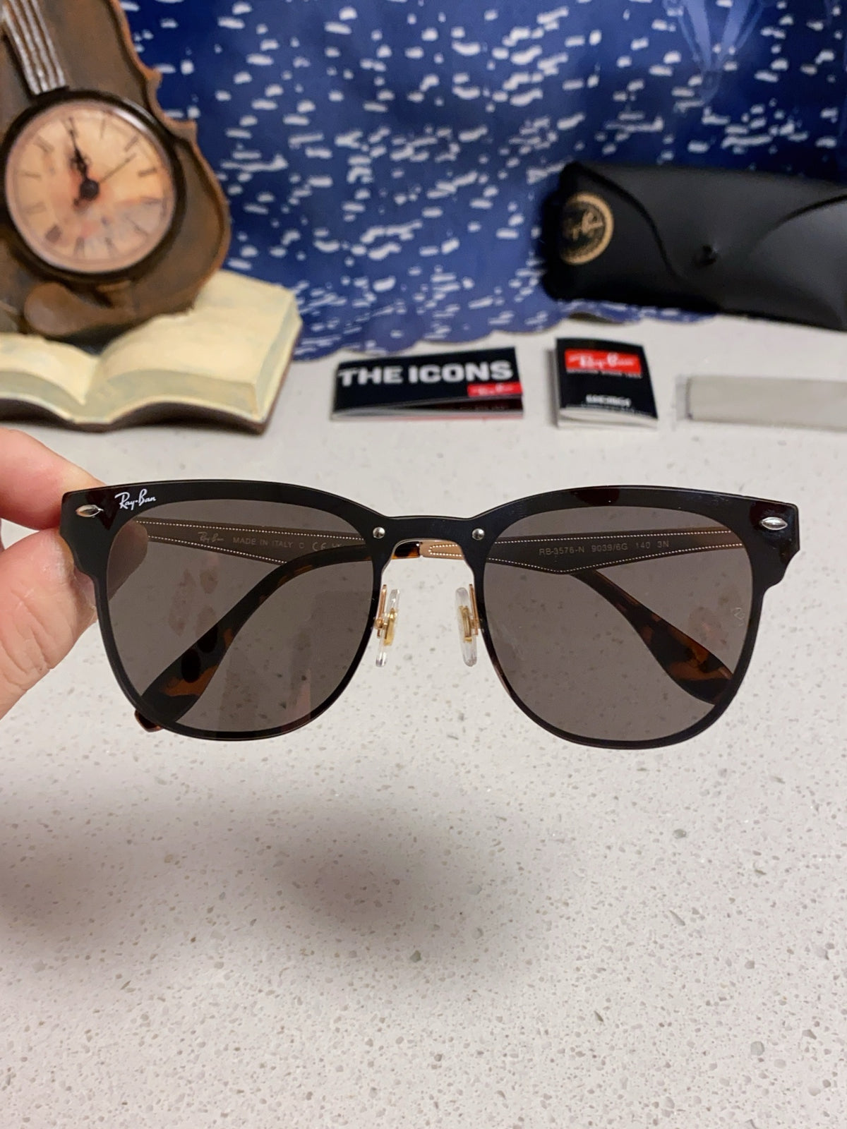 Ray-Ban RB3576 Lightweight Rimless Silver Lens Sunglasses for Men & W - 466508 - detail image 4