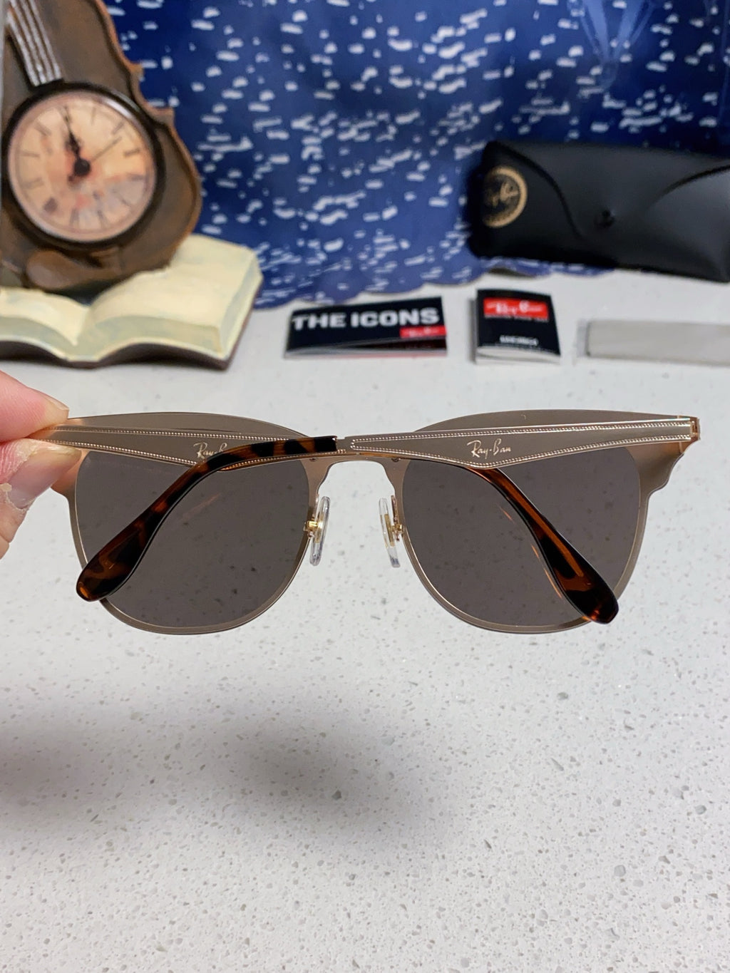 Ray-Ban RB3576 Lightweight Rimless Silver Lens Sunglasses for Men & W - 466508 - detail image 5