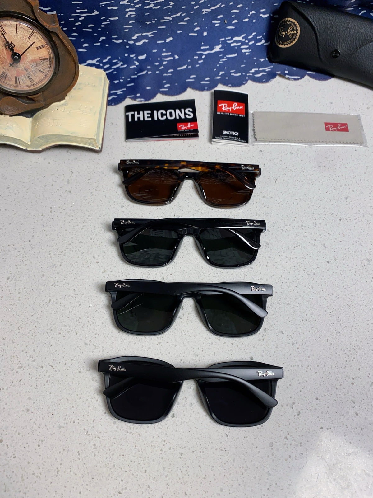 Ray-Ban RB4392 Square Black Lens Sunglasses for Men & Women - detail image 12