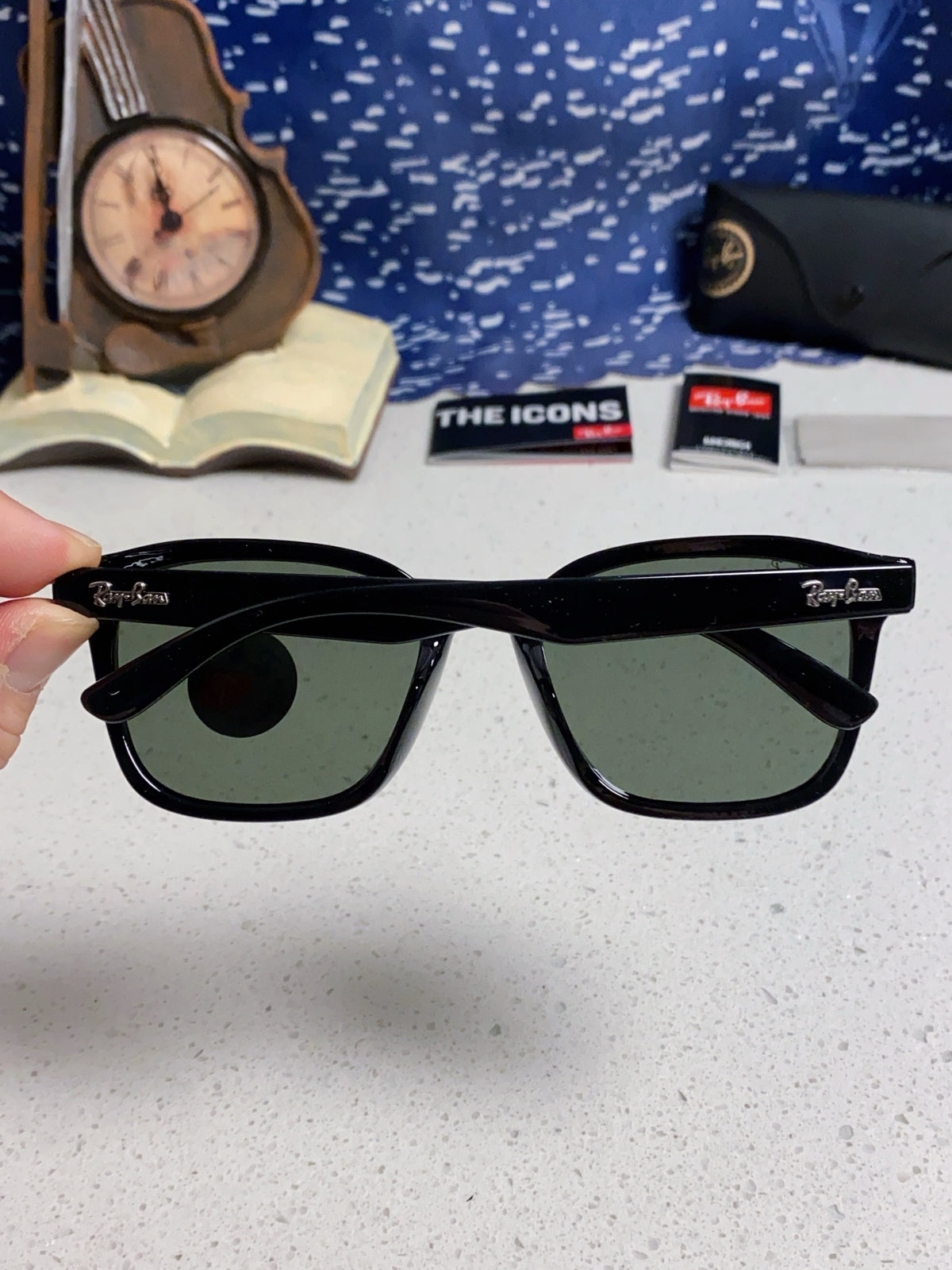 Ray-Ban RB4392 Square Silver Lens Sunglasses for Men & Women - detail image 5