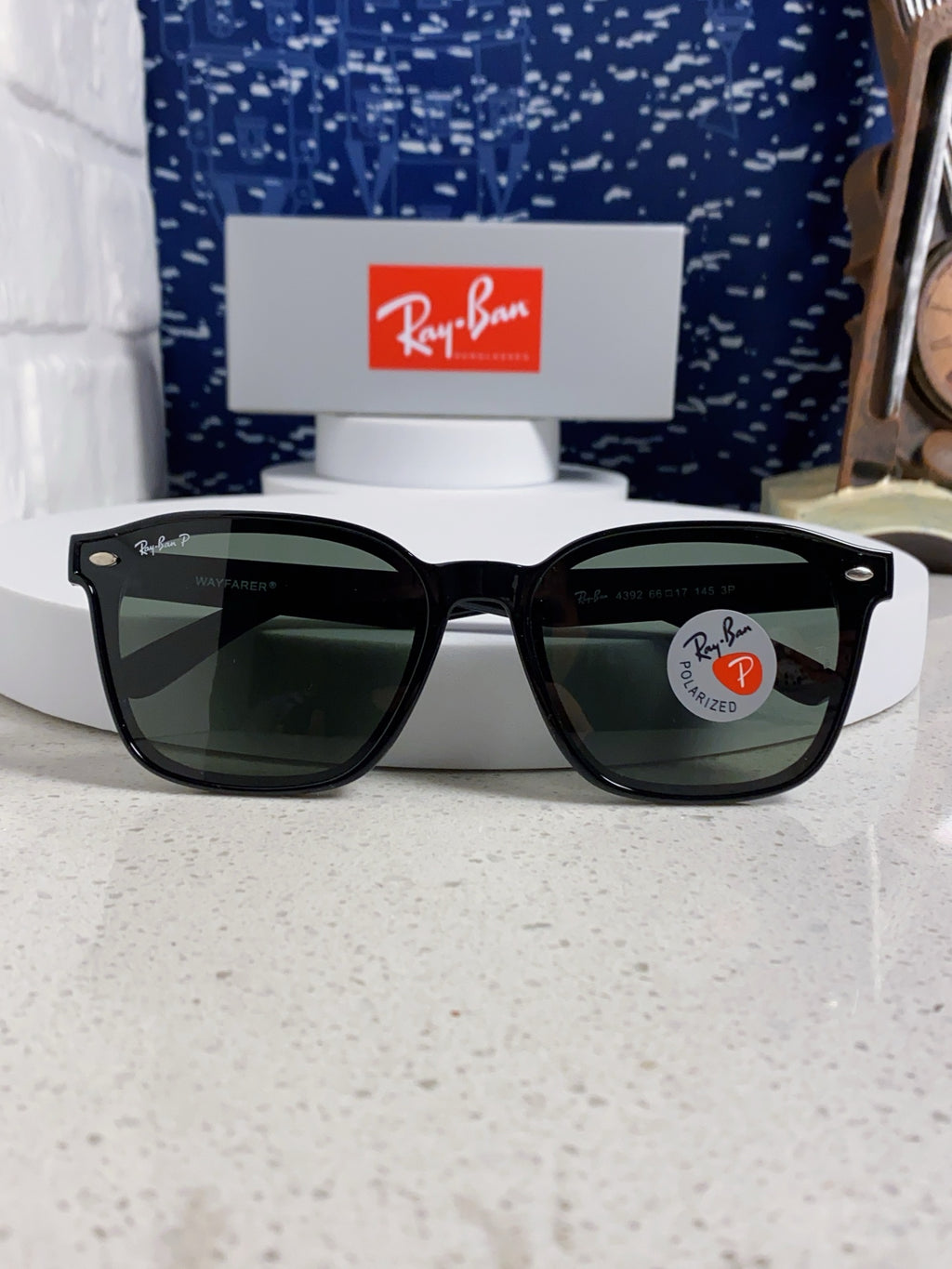 Ray-Ban RB4392 Square Silver Lens Sunglasses for Men & Women - detail image 9