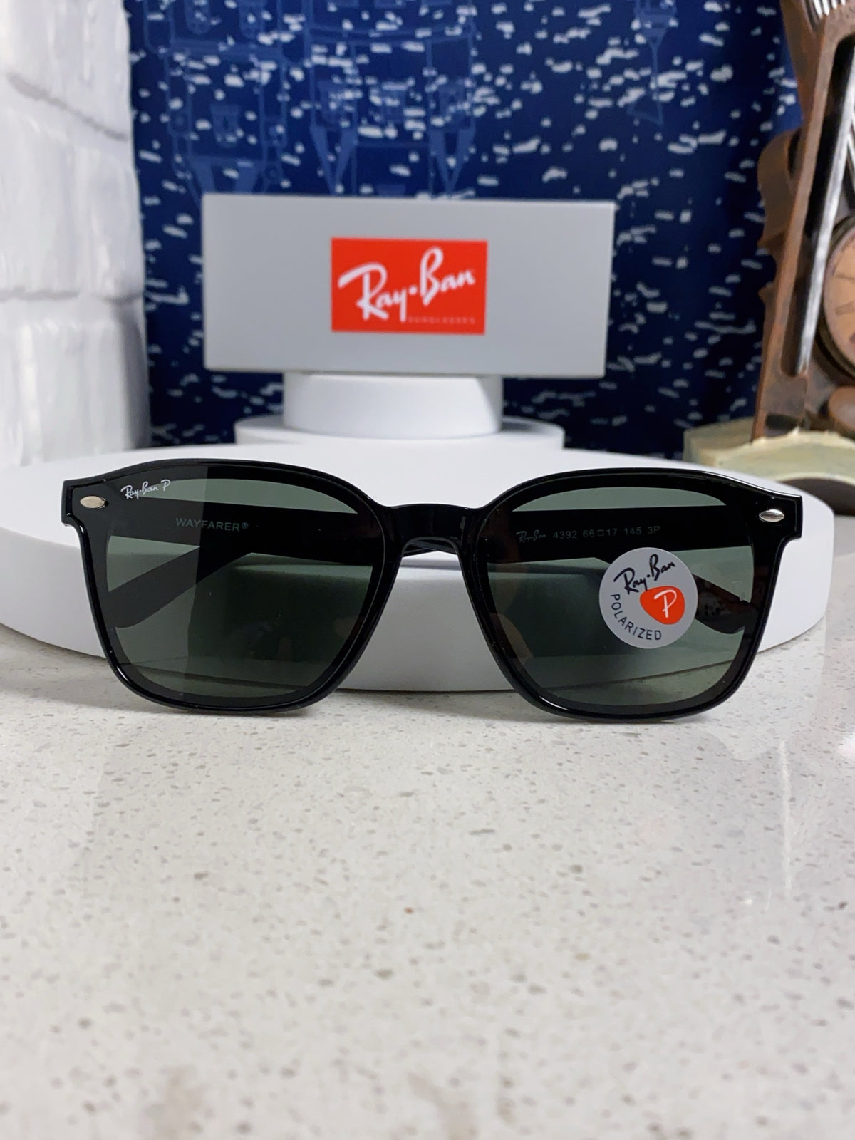 Ray-Ban RB4392 Square Silver Lens Sunglasses for Men & Women - detail image 9