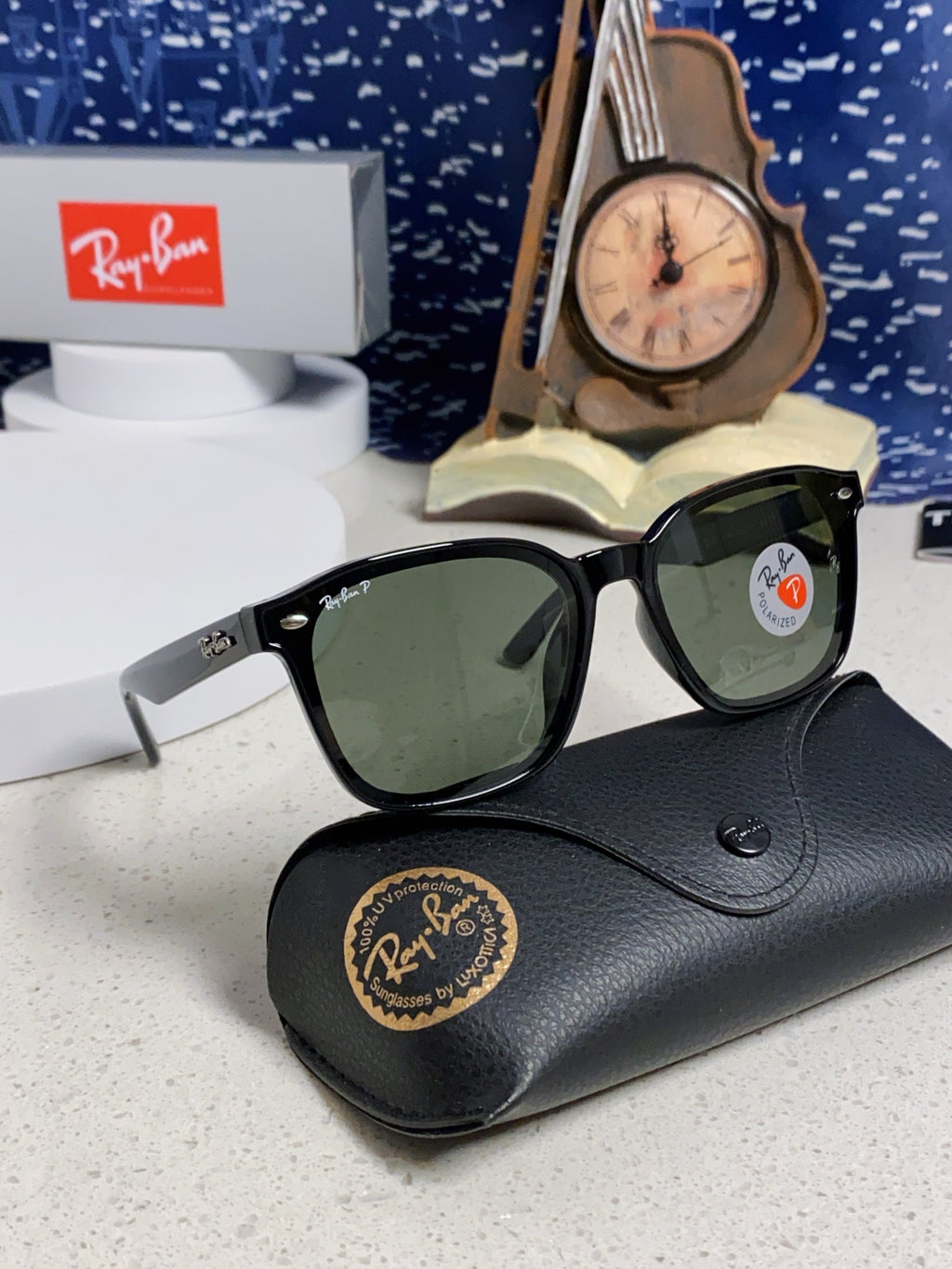 Ray-Ban RB4392 Square Silver Lens Sunglasses for Men & Women - detail image 10