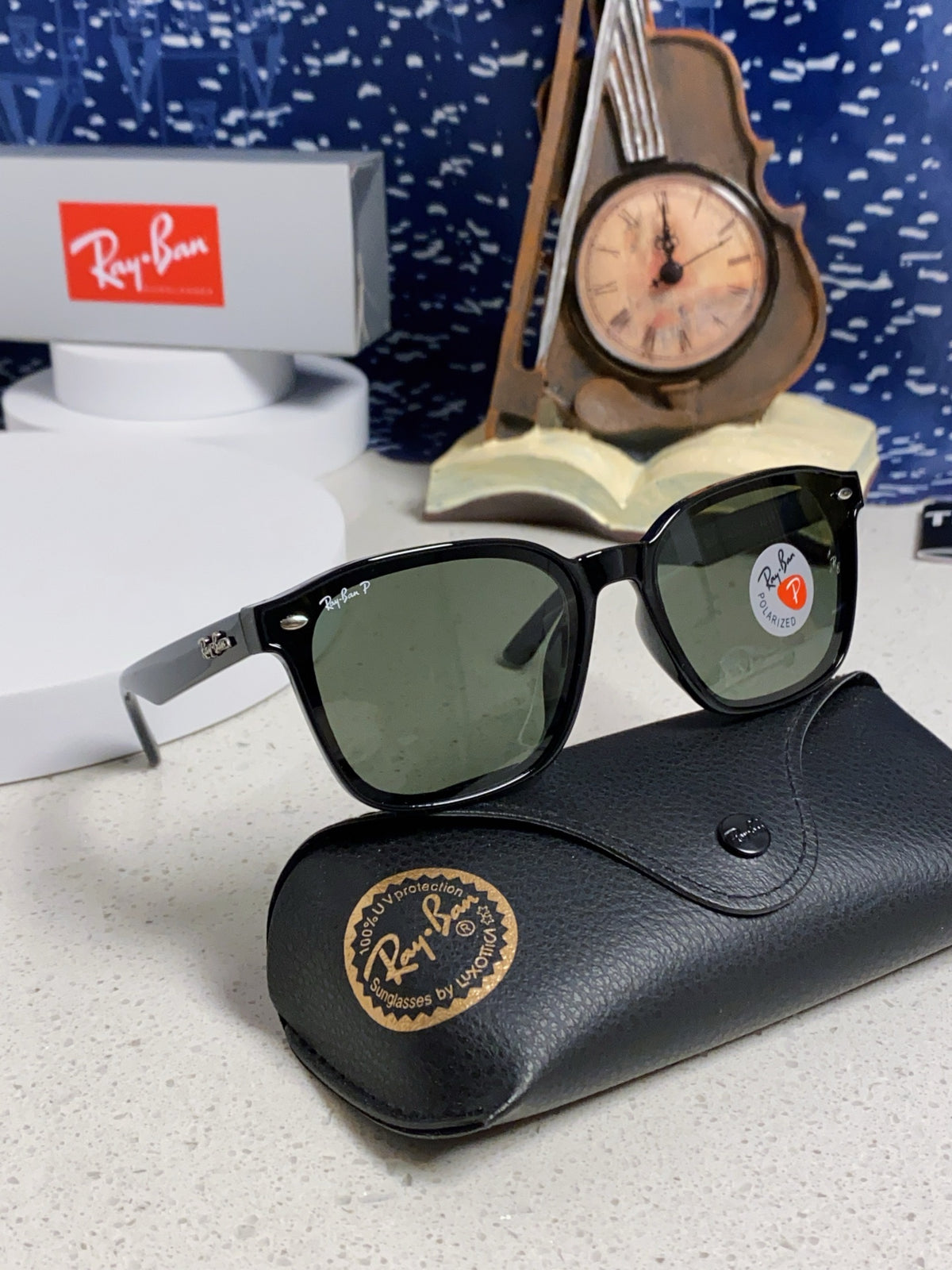 Ray-Ban RB4392 Square Silver Lens Sunglasses for Men & Women - detail image 10