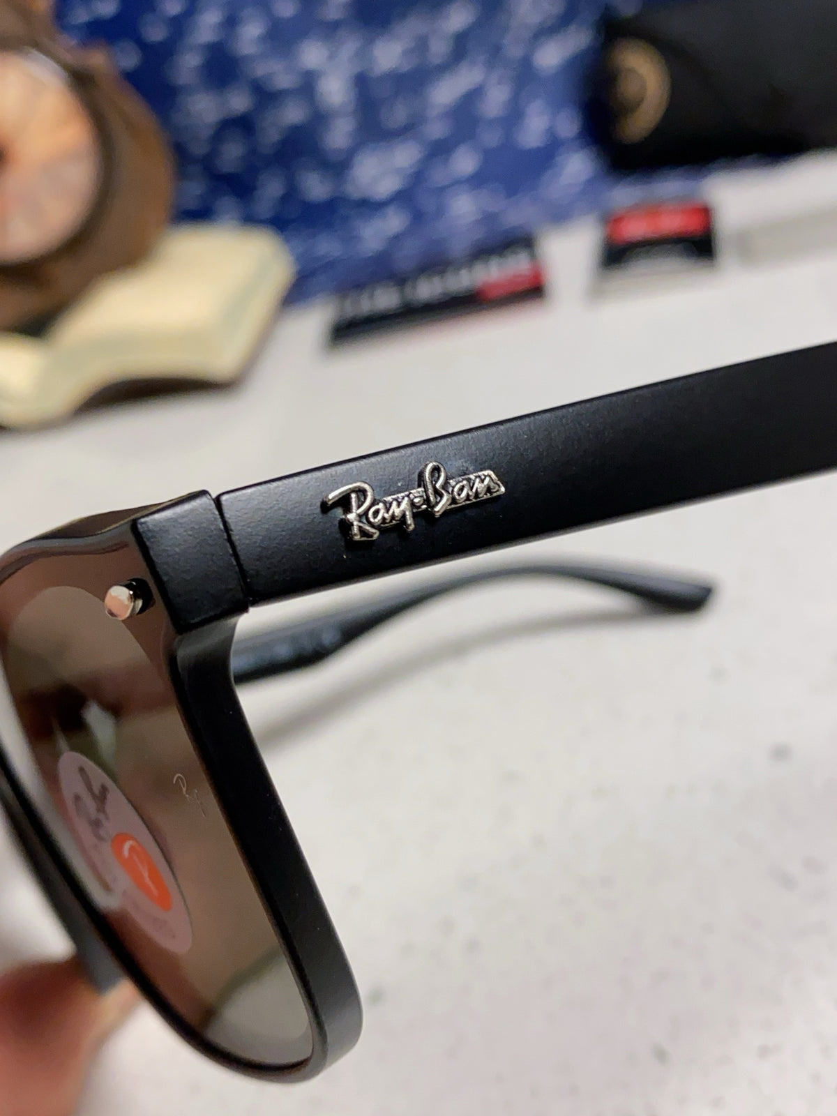 Ray-Ban RB4392 Square Black Lens Sunglasses for Men & Women - detail image 8