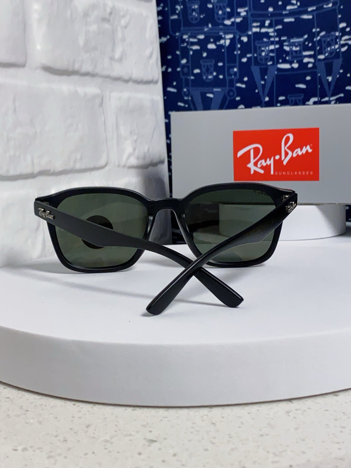 Ray-Ban RB4392 Square Black Lens Sunglasses for Men & Women - detail image 4