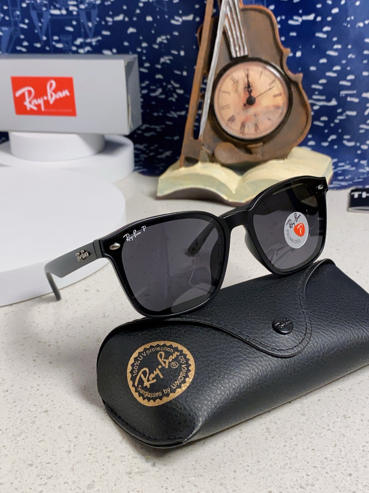 Ray-Ban RB4392 Square Gold Lens Sunglasses for Men & Women - detail image 11