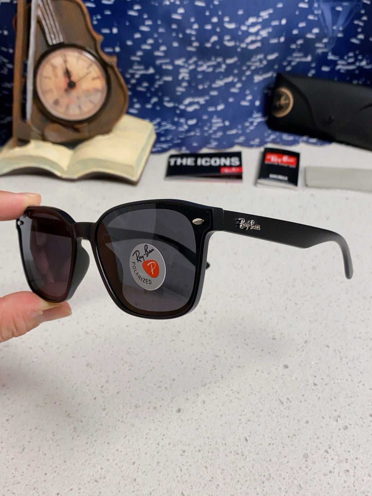 Ray-Ban RB4392 Square Gold Lens Sunglasses for Men & Women - detail image 7