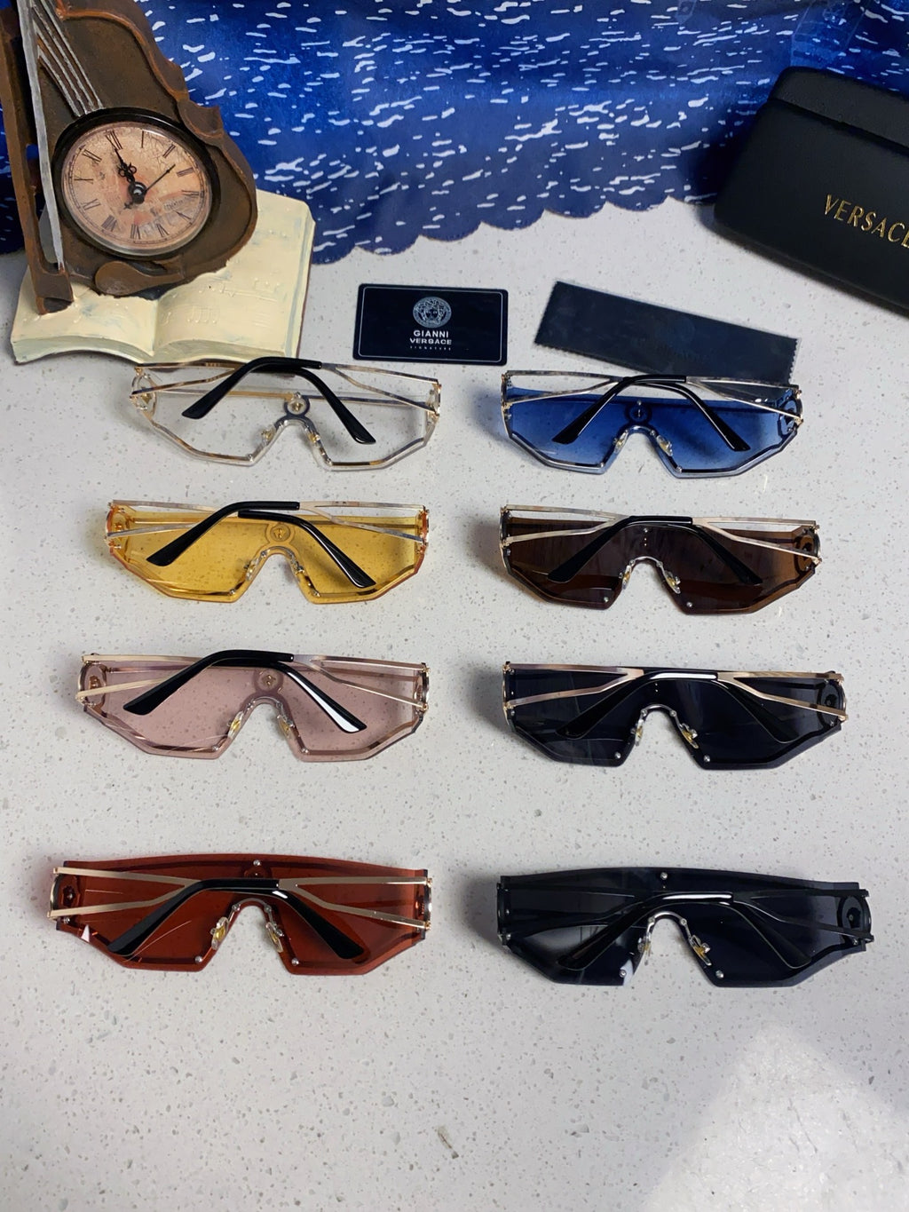 Versace Metal Oversized Silver Lens Sunglasses for Men & Women - 466240 - detail image 10