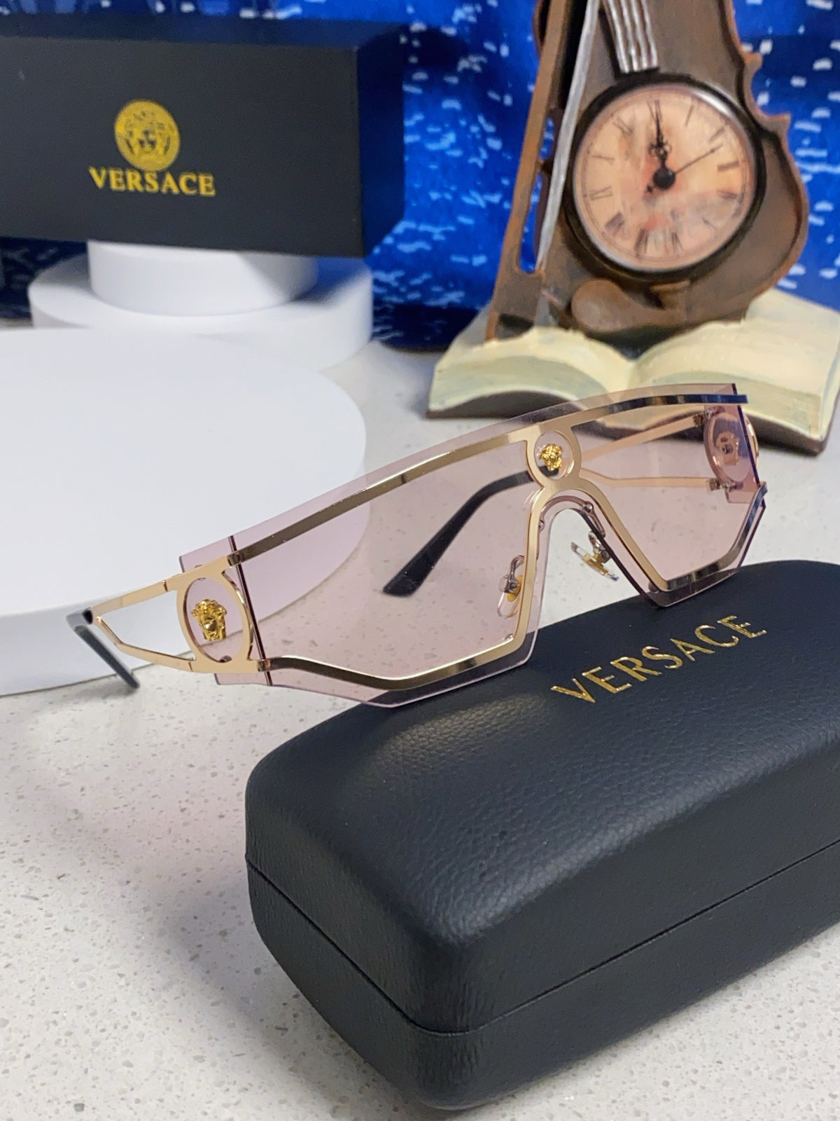 Versace Metal Oversized Silver Lens Sunglasses for Men & Women - 466240 - detail image 9