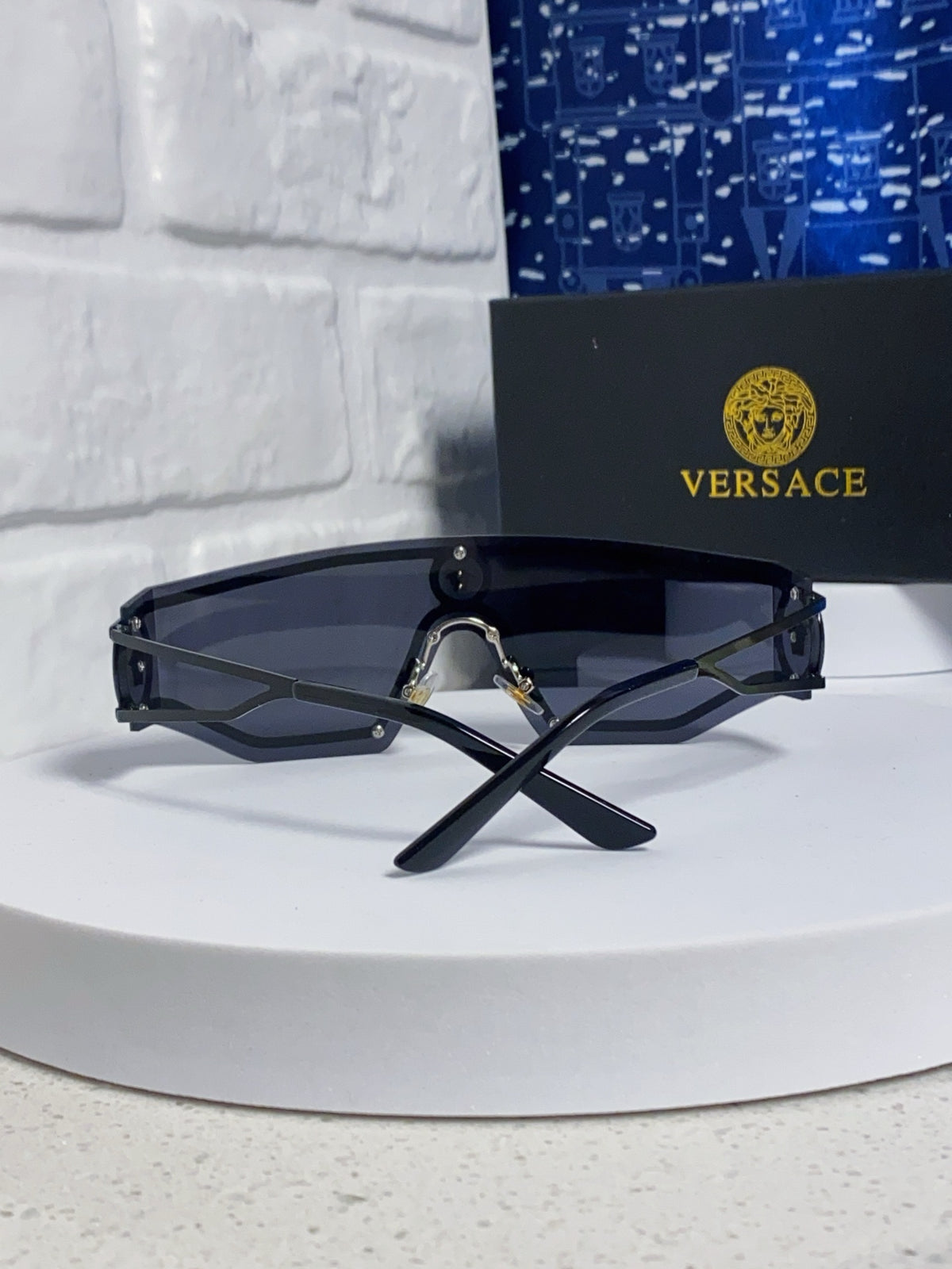 Versace Metal Oversized Silver Lens Sunglasses for Men & Women - detail image 3