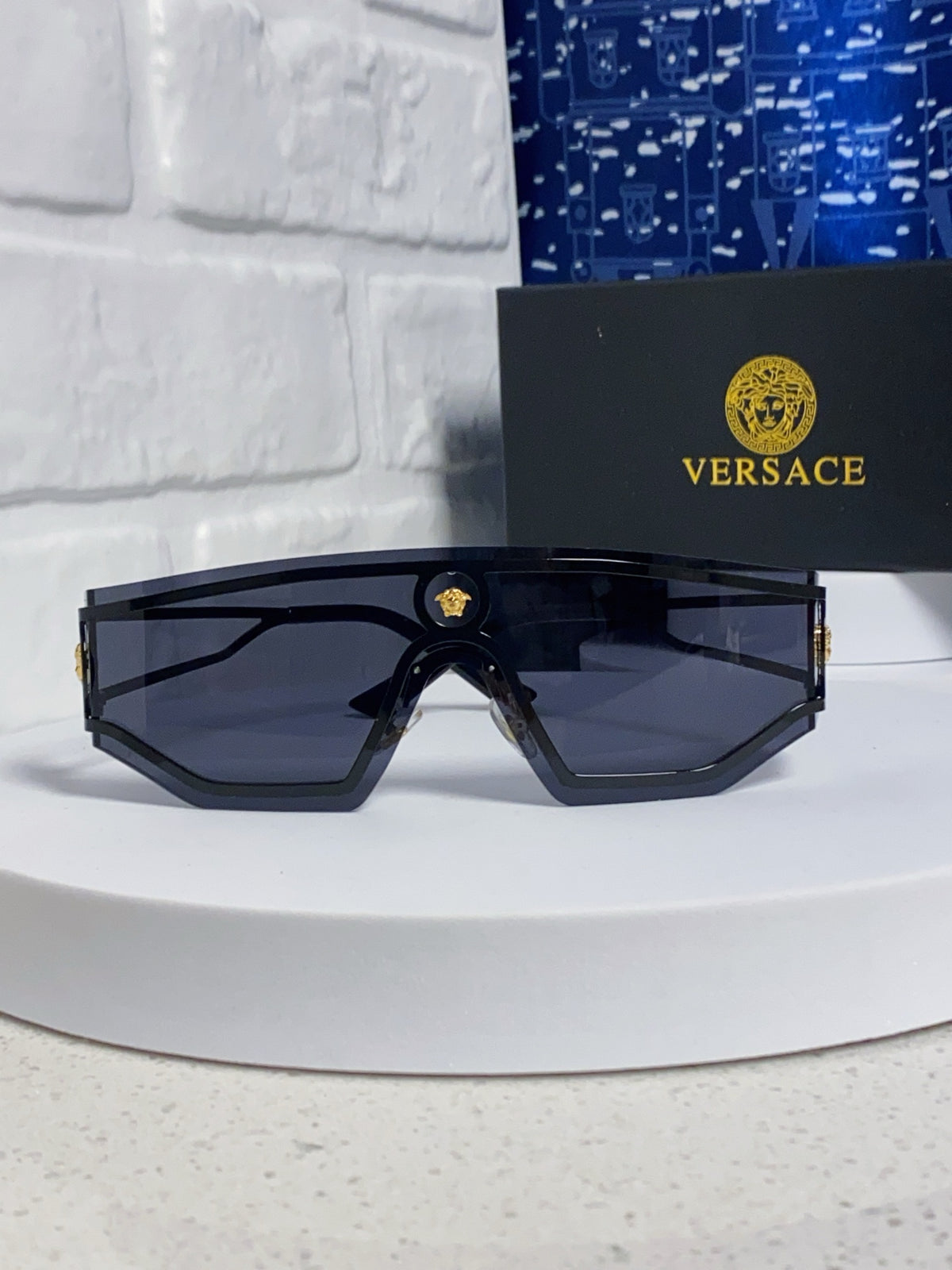 Versace Metal Oversized Silver Lens Sunglasses for Men & Women - detail image 2