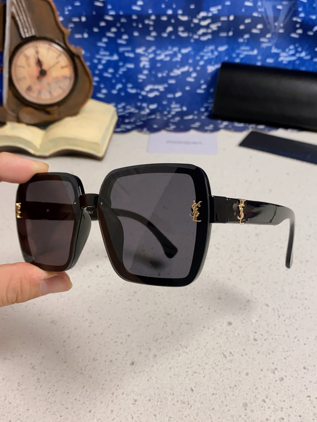 Saint Laurent Browline Black Lens Sunglasses for Men & Women - detail image 5