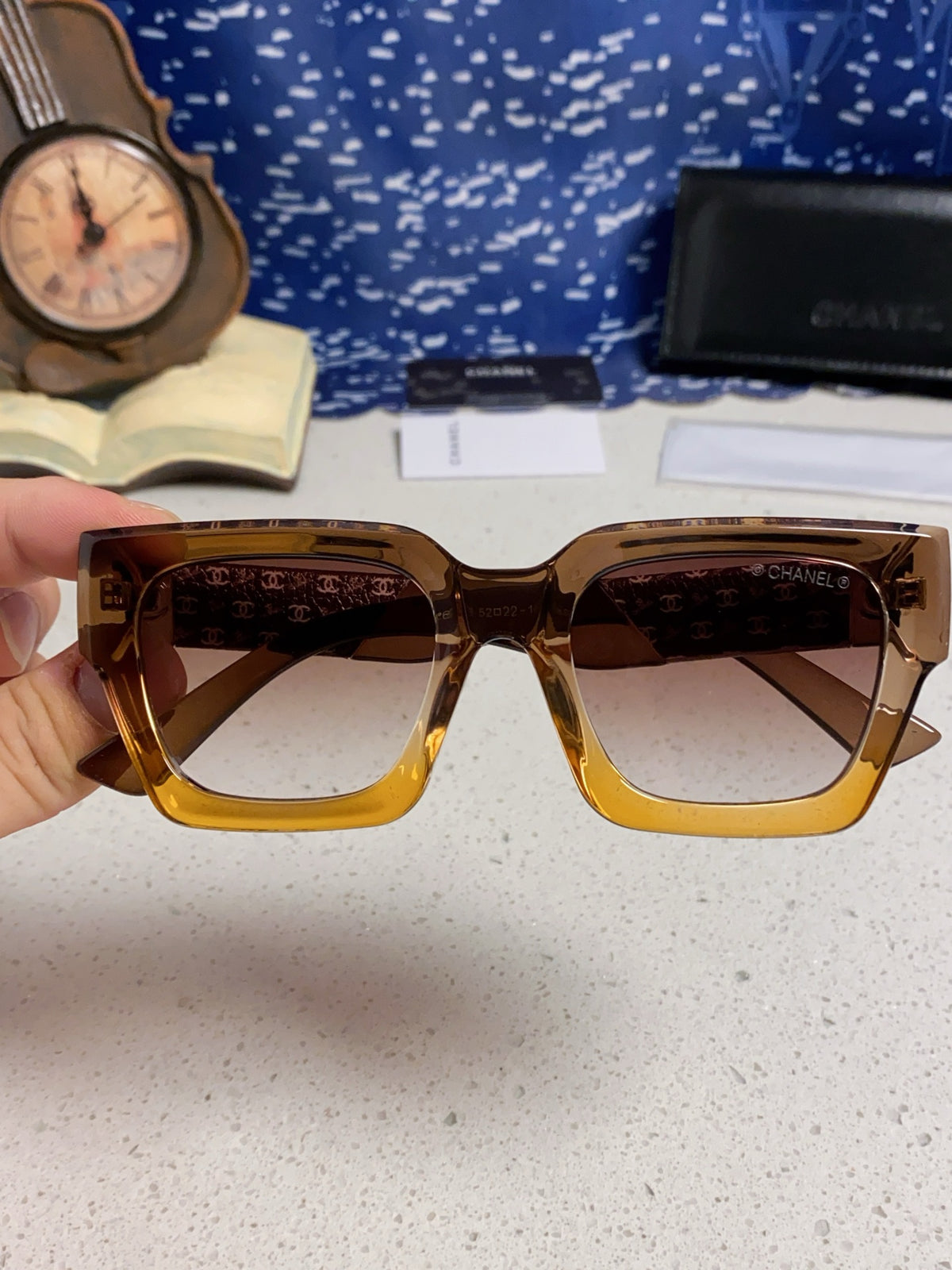 Chanel Polarized Square Brown Lens Sunglasses for Women - 158341 - detail image 3