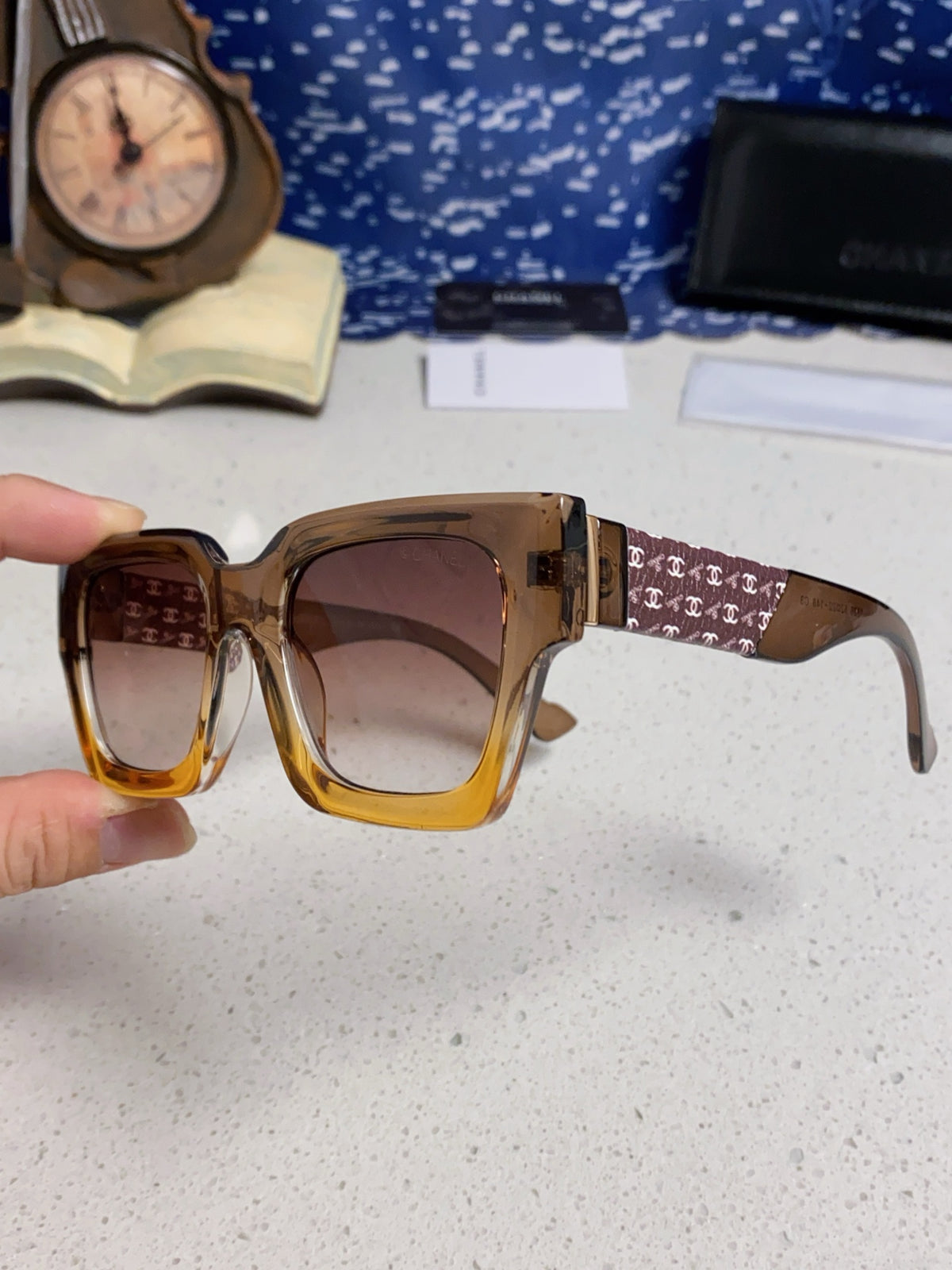Chanel Polarized Square Brown Lens Sunglasses for Women - 158341 - detail image 5